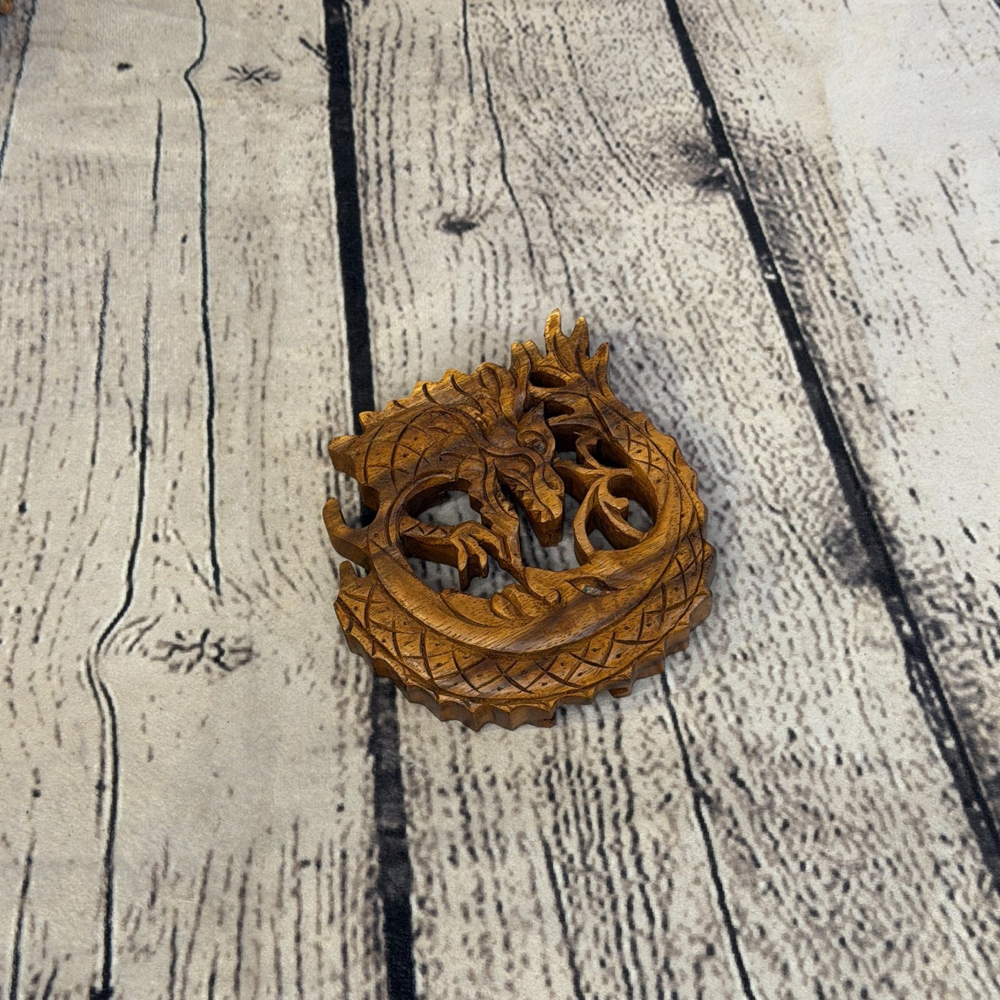 Round Dragon Scale 4 Bit Wooden Puzzle Box Secret Box Magic Trinket Handmade2