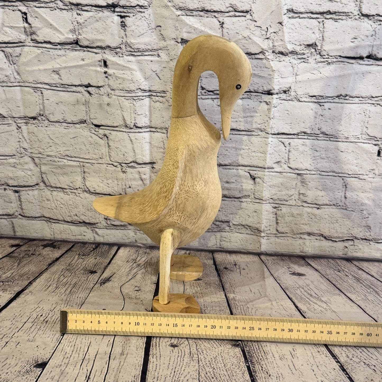 Swan Neck 40cm Tall Wooden Smooth Duckling Baby Duck Bamboo Root Fairtrade6