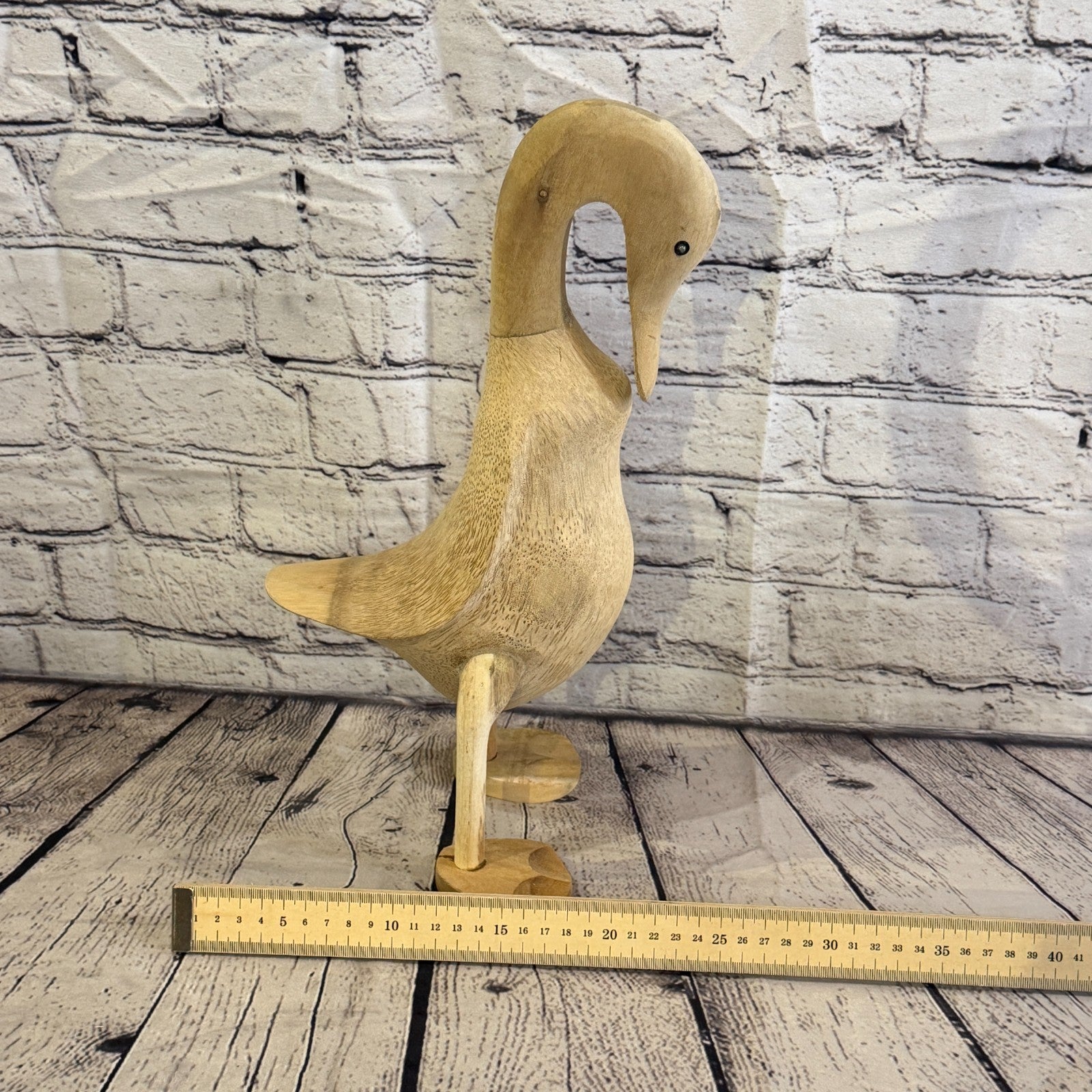 Swan Neck 40cm Tall Wooden Smooth Duckling Baby Duck Bamboo Root Fairtrade6