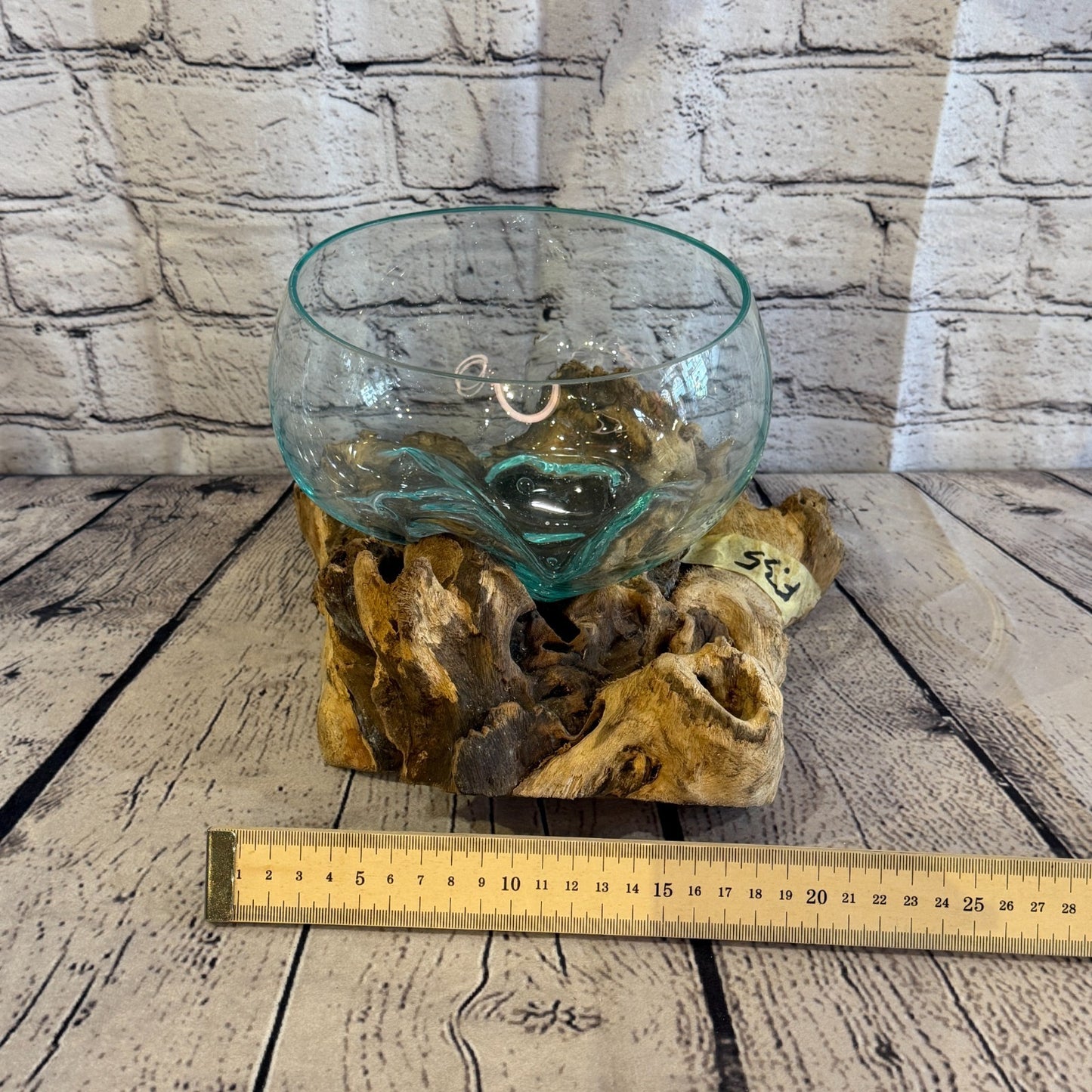 15cm Tall Friut Bowl Colour Melted Glass Wood Decorative Vase Glass Sculpture6