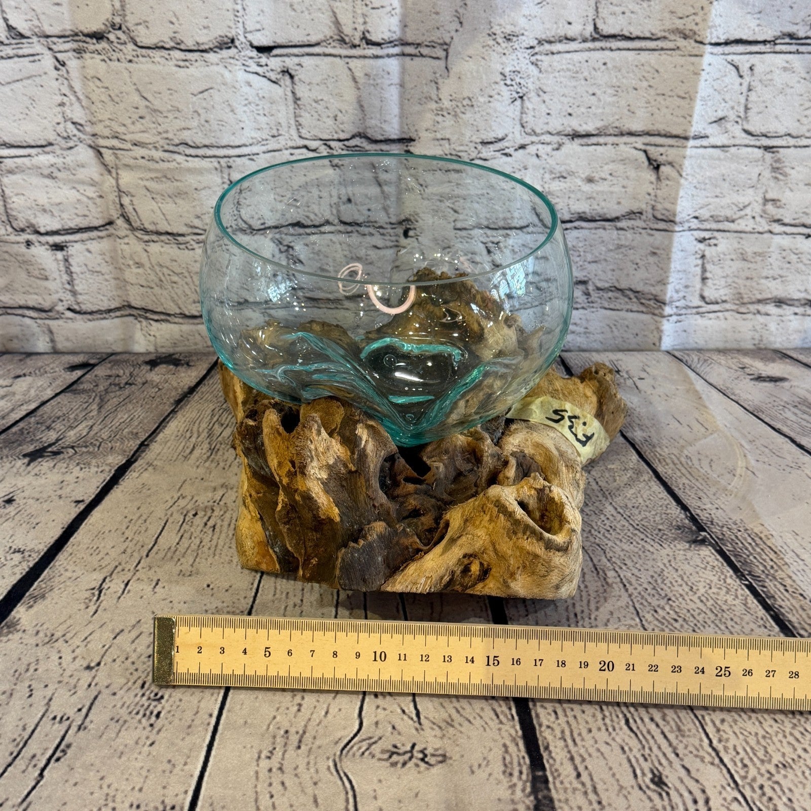15cm Tall Friut Bowl Colour Melted Glass Wood Decorative Vase Glass Sculpture6