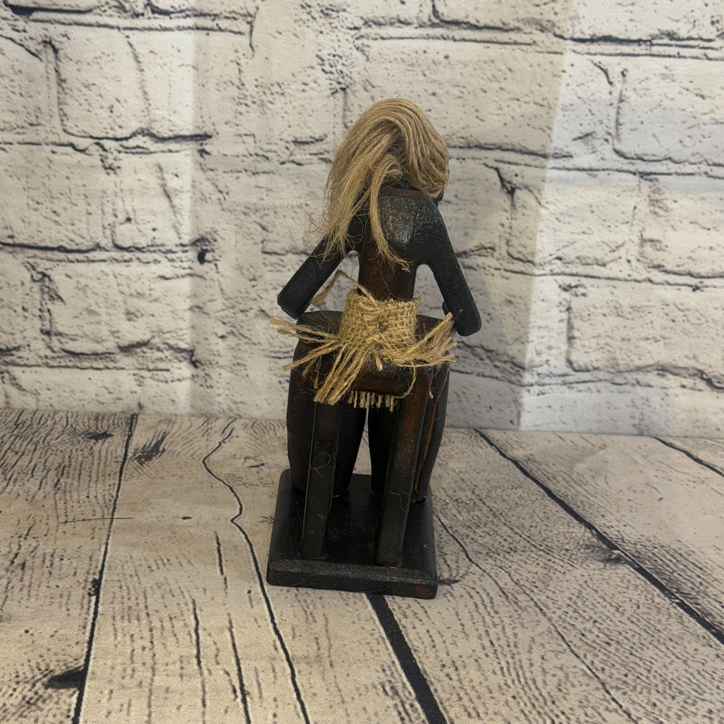 20cm Standing Bongo African Tribal Warrior Man Figure Statue Wood Hand Carved4