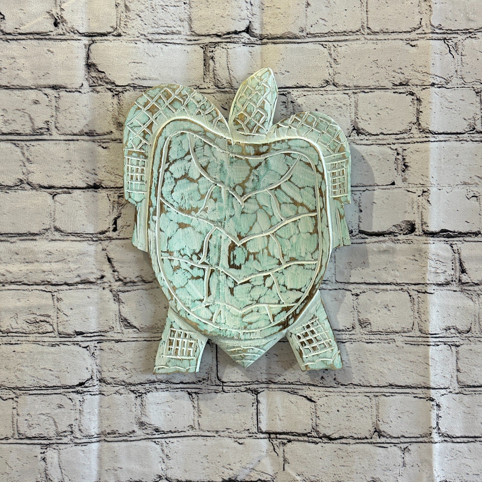 30cm Blue Sea Turtle Bowl Trinket Dish Decoration Designer Mask Wooden Handmade3