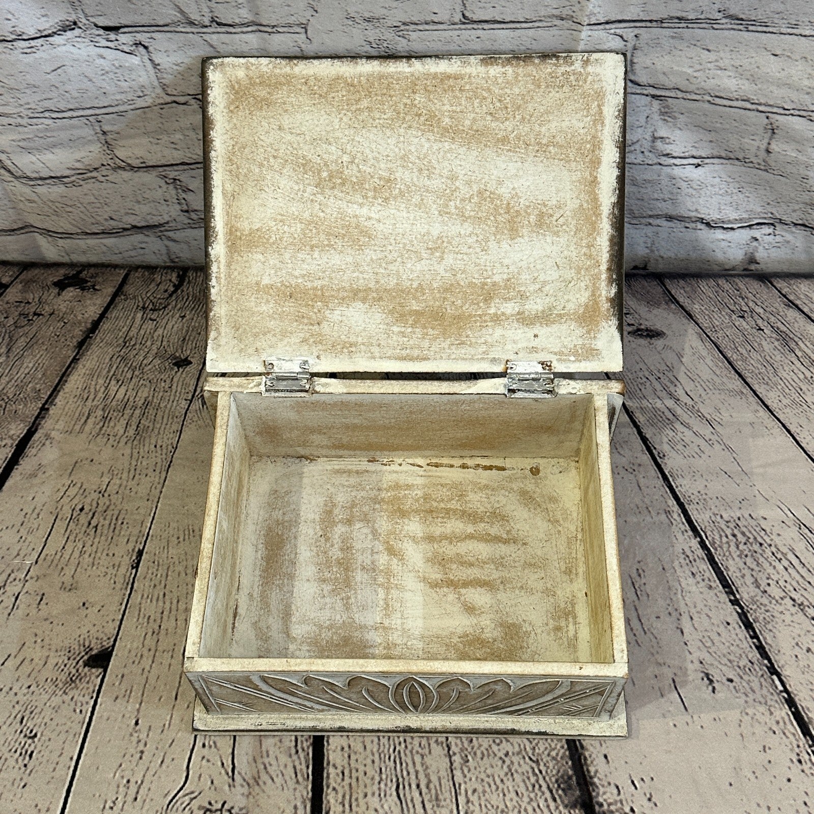 Brown Flower MDF Box Lotus 22cm x 18cm x 8cm Wooden Box Trinket Handmade7