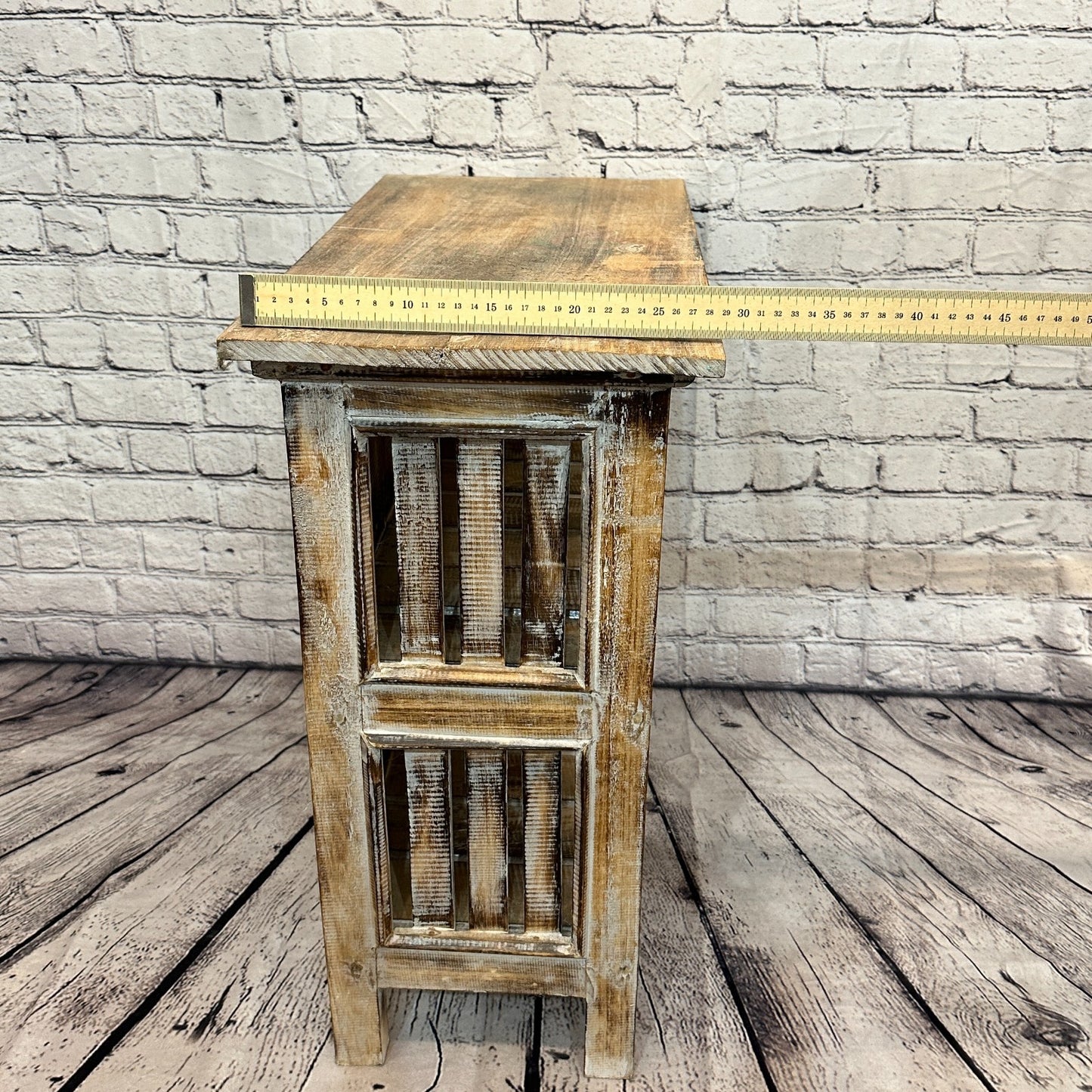60cm x 60cm Brown 2 Shelf Wooden Side Cabinet Living Hallway Storage Furniture7