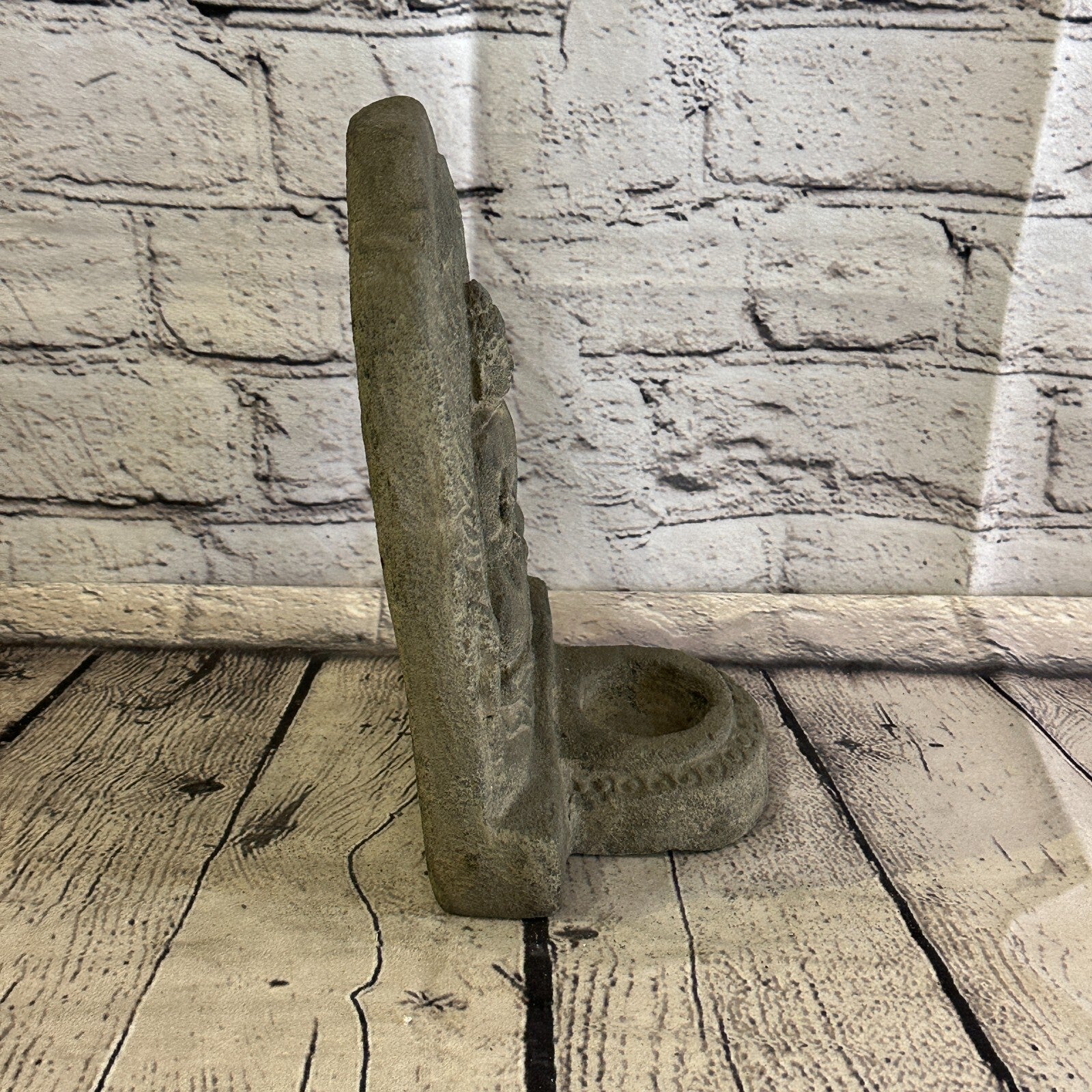 Flat Thai Buddha Candle Stone Garden 20cm Ornament Outdoor Indoor Statue Hindu5