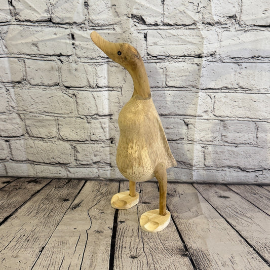 Looking Right 30cm Tall Wooden Smooth Duckling Baby Duck Bamboo Root Fairtrade0