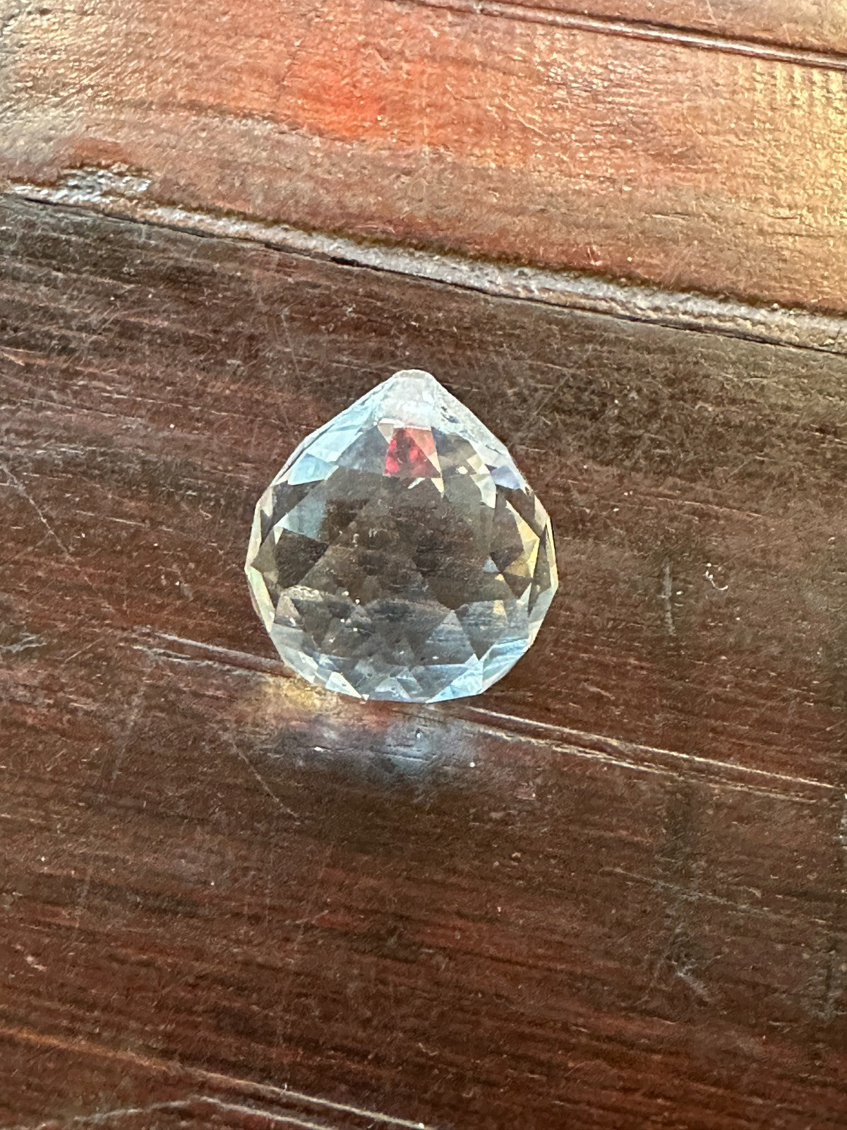 5 Top Hole Crystal Clear Glass Faceted Sun Catcher Ball Pendant 3cm x 3cm1