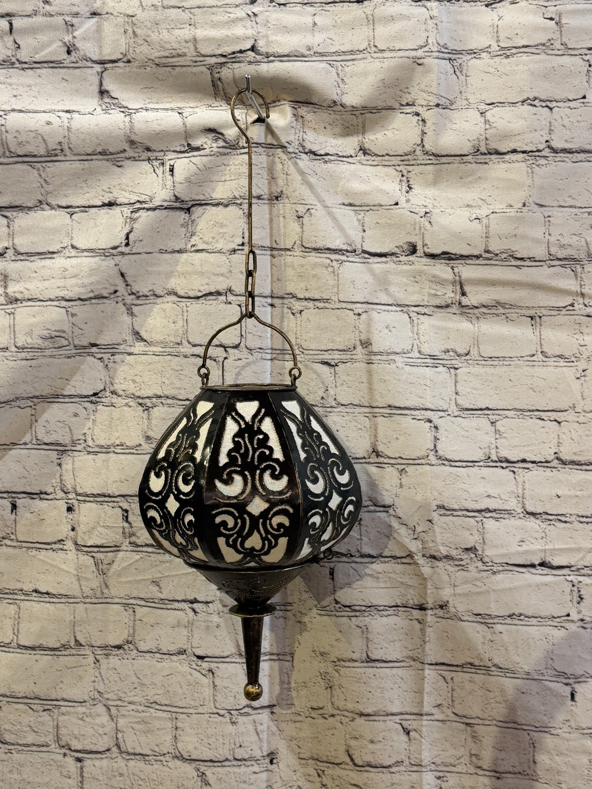 30cm x 20cm White Metal Fabric Ceiling Pendant Light Shade Lampshade LED Bulb2