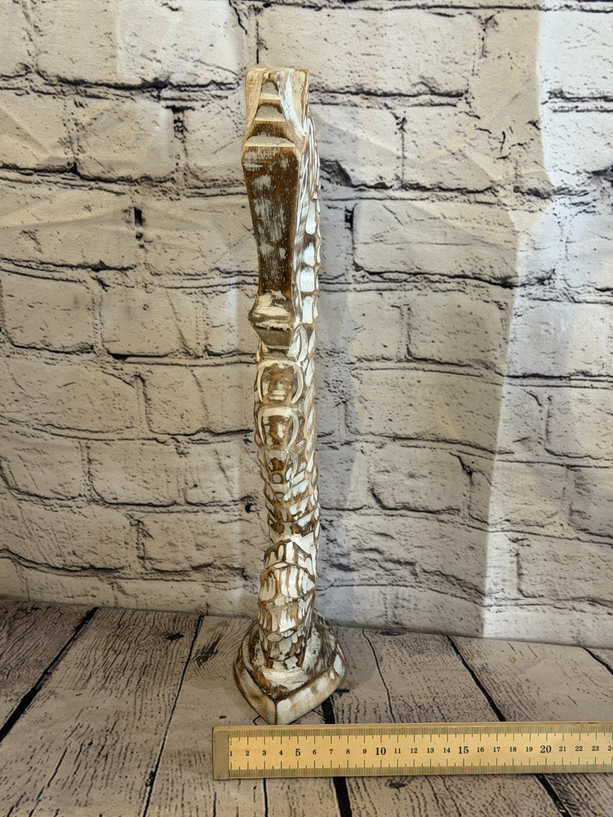 40cm Brown Wooden Shabby Seahorse Statue Ornament Fair Trade Handcarved7
