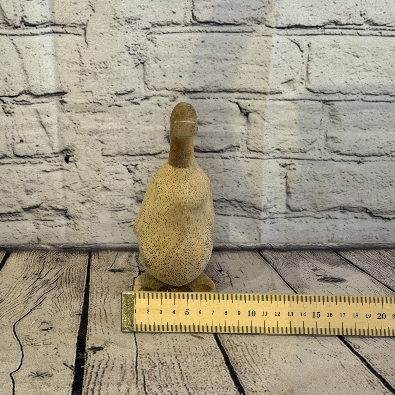 Looking Forward 20cm Tall Wooden Smooth Duckling Baby Duck Bamboo Root Fairtrade8