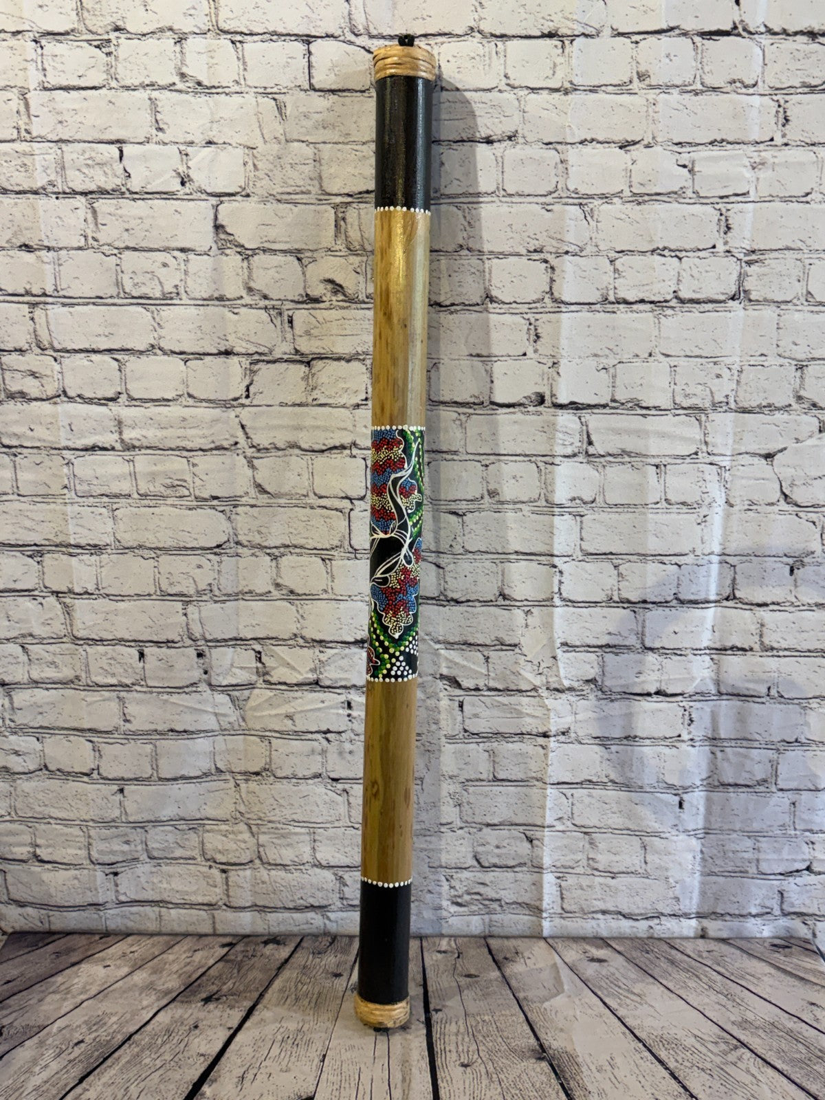 100cm Hand Painted Bamboo Rainstick Shaker in Aboriginal Style Design Instrument1