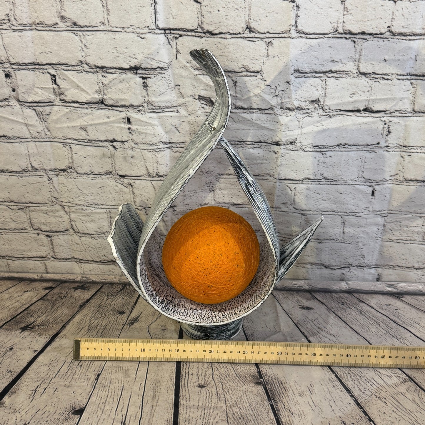 Orange Light Silver Natural 45cm Tall Leaf Lamp Twist LED UK Mains Plug Design 85