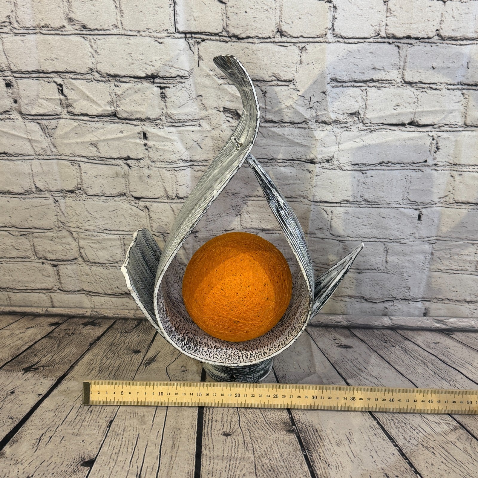 Orange Light Silver Natural 45cm Tall Leaf Lamp Twist LED UK Mains Plug Design 85