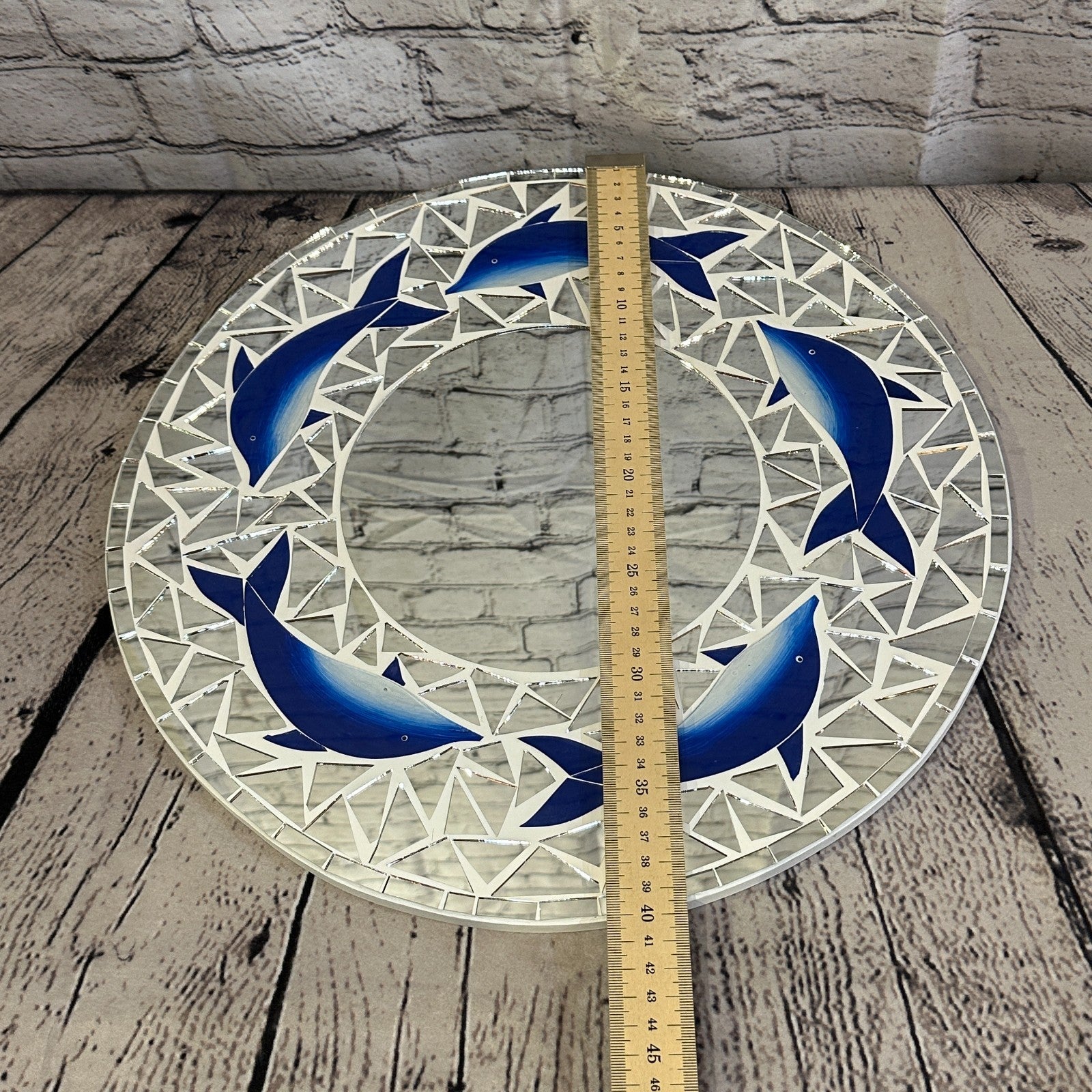 Blue Dolphin Mosaic Tile Wall Mirror 40cm x 40cm 16 Inches Handmade New6