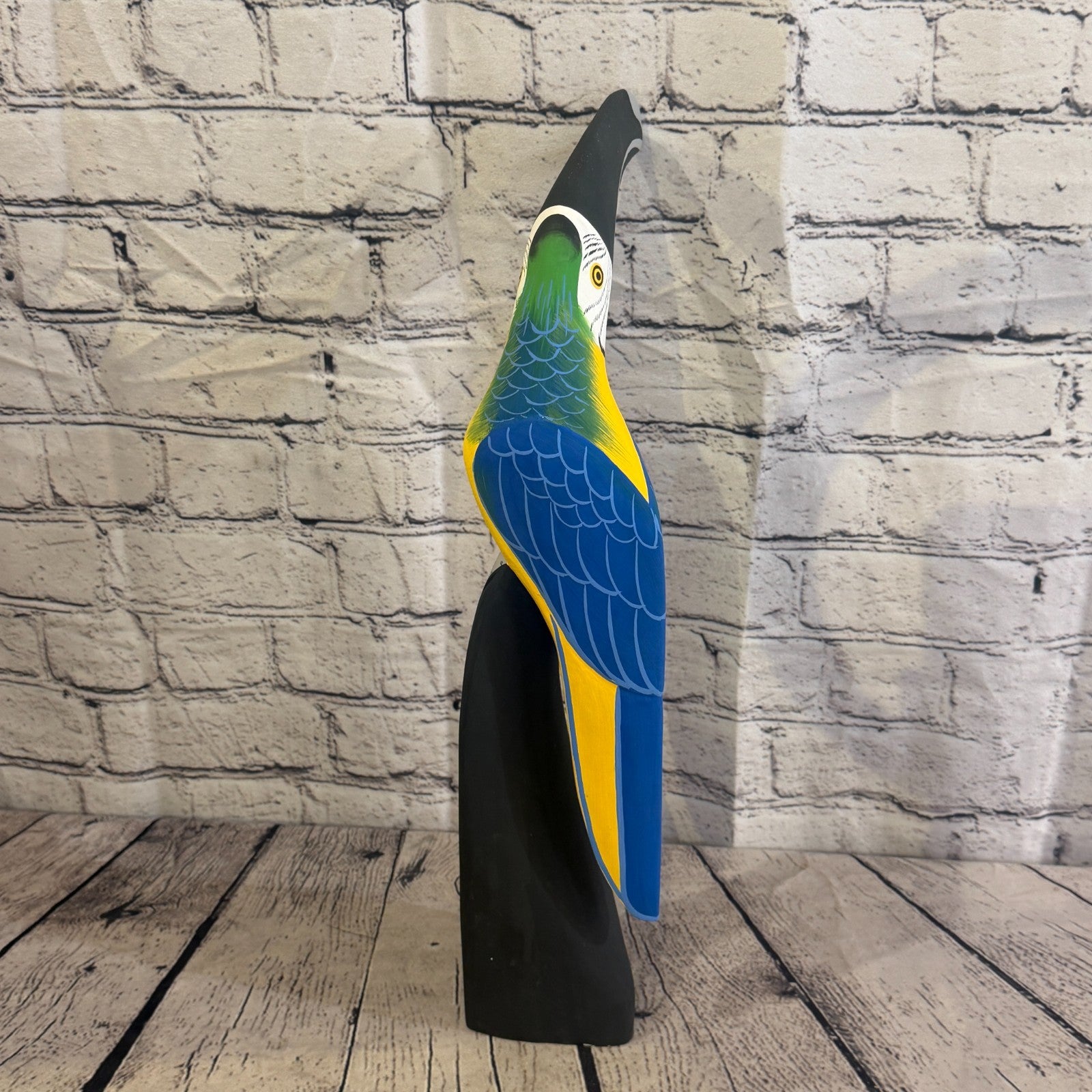 40cm Bright Blue Toucan Bird Ornament Statue Fair Trade Hand Made Carved Wood5