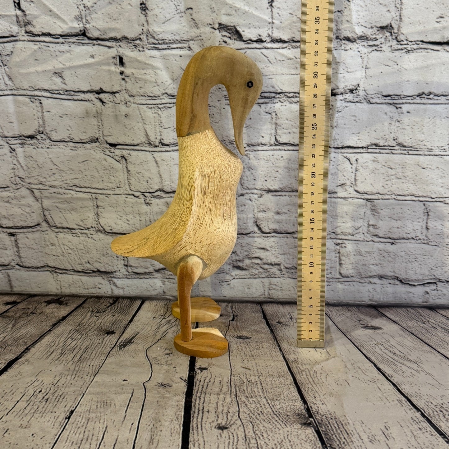 Swan Neck 30cm Tall Wooden Smooth Duckling Baby Duck Bamboo Root Fairtrade6