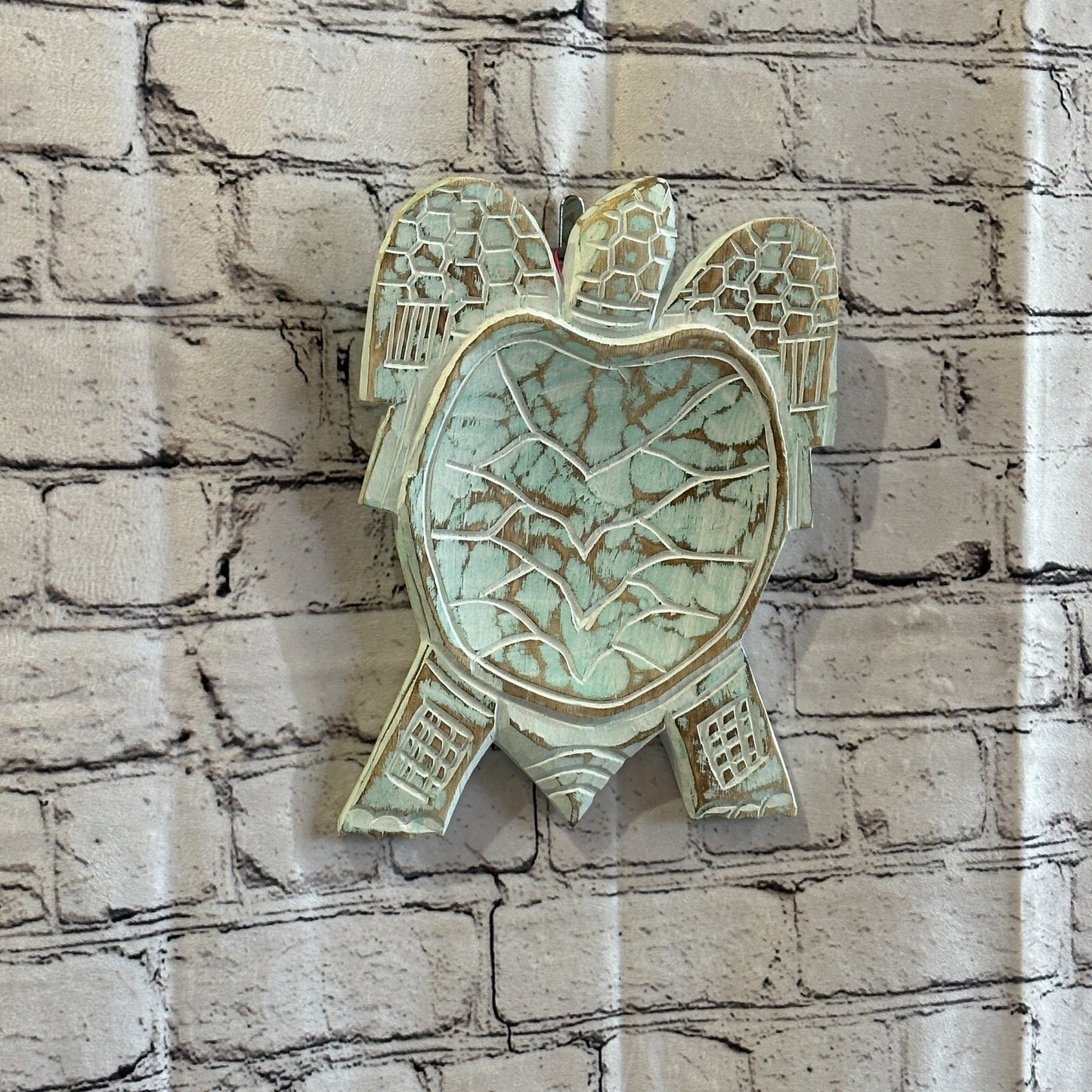 25cm Blue Sea Turtle Bowl Trinket Dish Decoration Designer Mask Wooden Handmade1