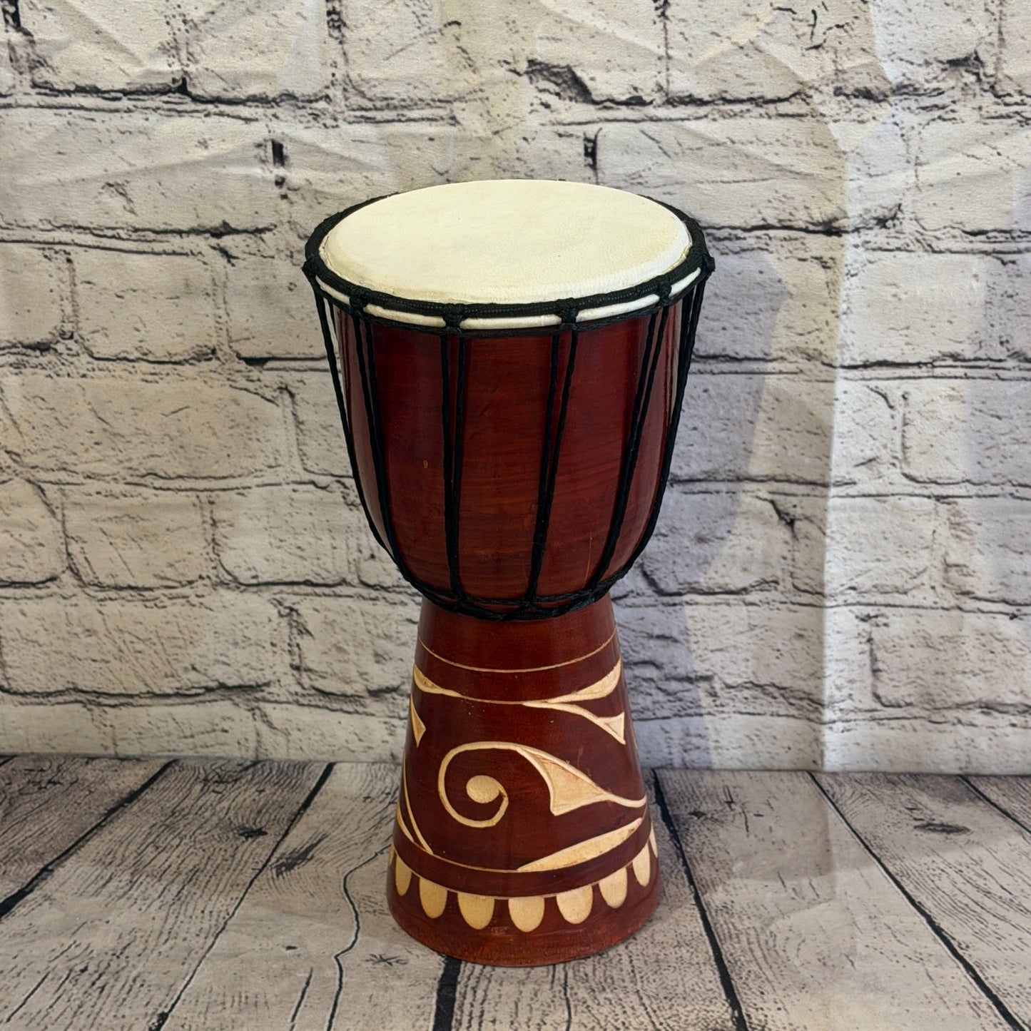 30cm Carved Djembe Drums Musical Instrument Hand Made Fair Trade Dot Painted0