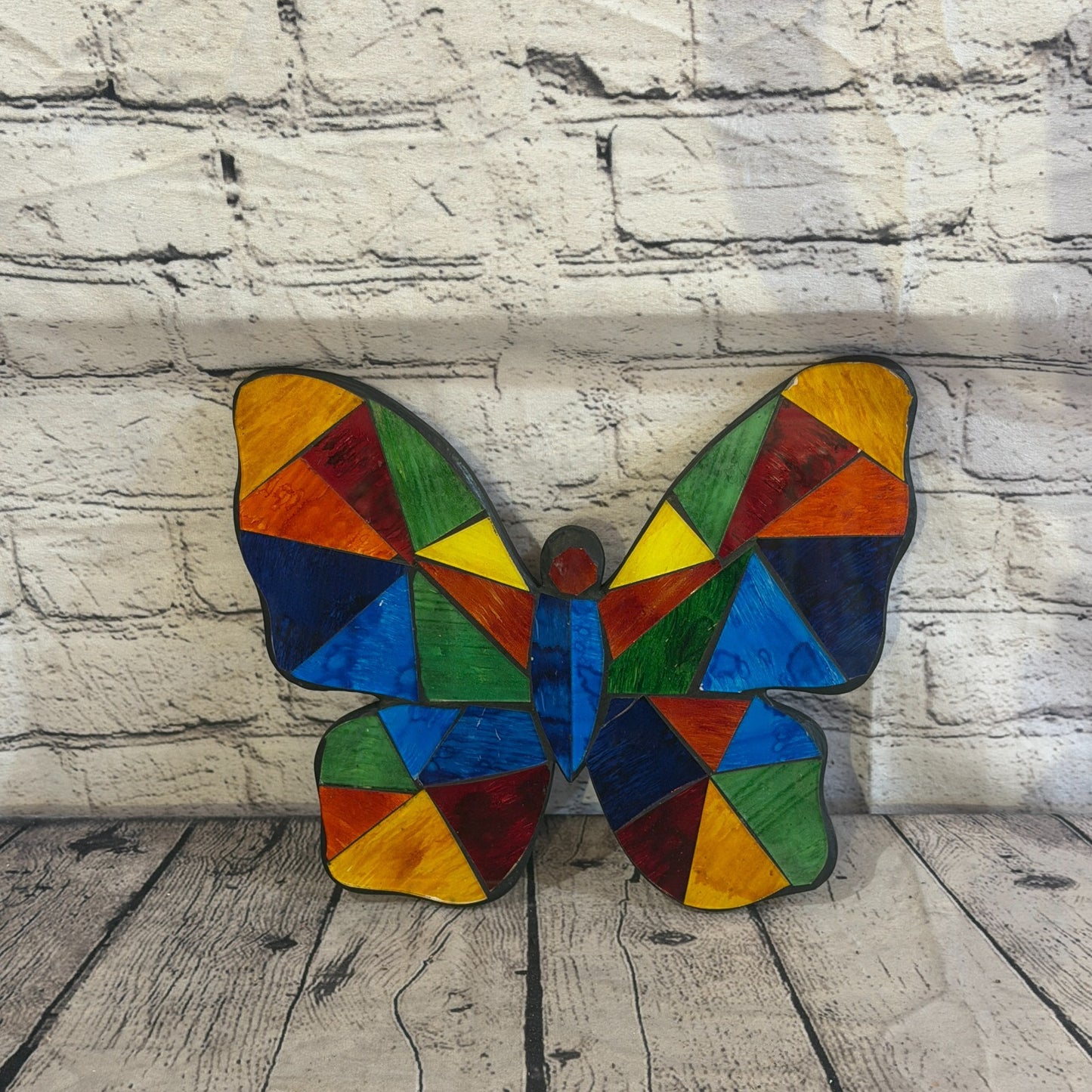 Rainbow Mulitcoloured Butterfly Mosaic Tile Wall Mirror 25cm x 20cm Handmade New5