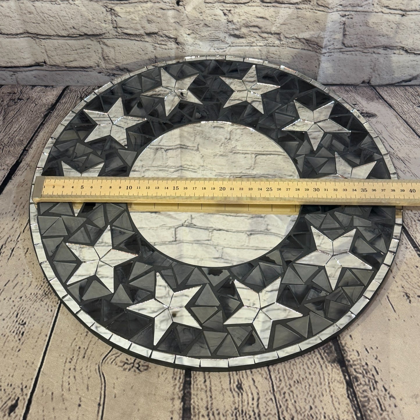Grey Black Star Black Mosaic Tile Wall Mirror 40cm x 40cm 16 Inches Handmade3