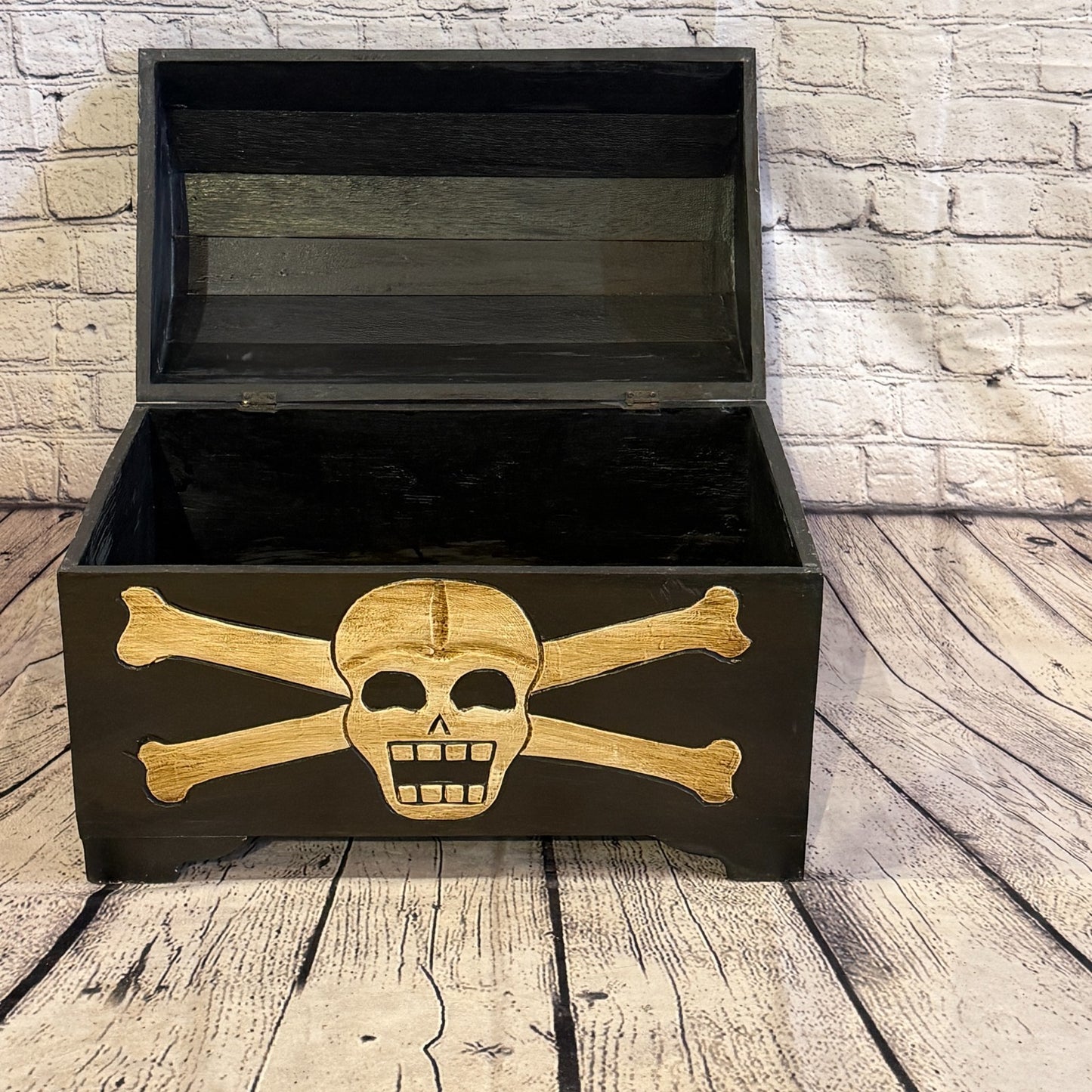 50cm x 35cm x 30cm Wood Gothic Pirate Chest Skull Coffin Jewellery Trinket Box5