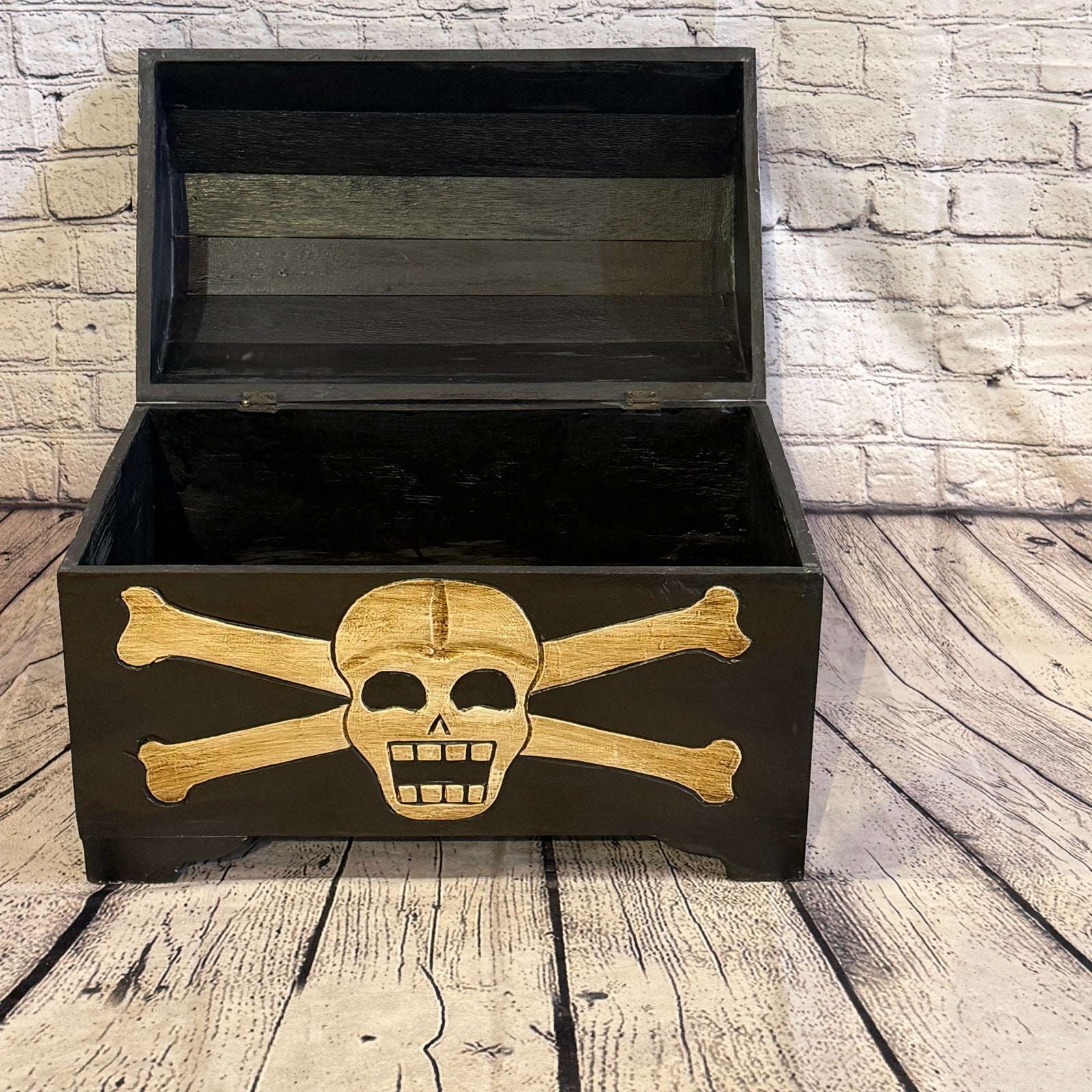 50cm x 35cm x 30cm Wood Gothic Pirate Chest Skull Coffin Jewellery Trinket Box5