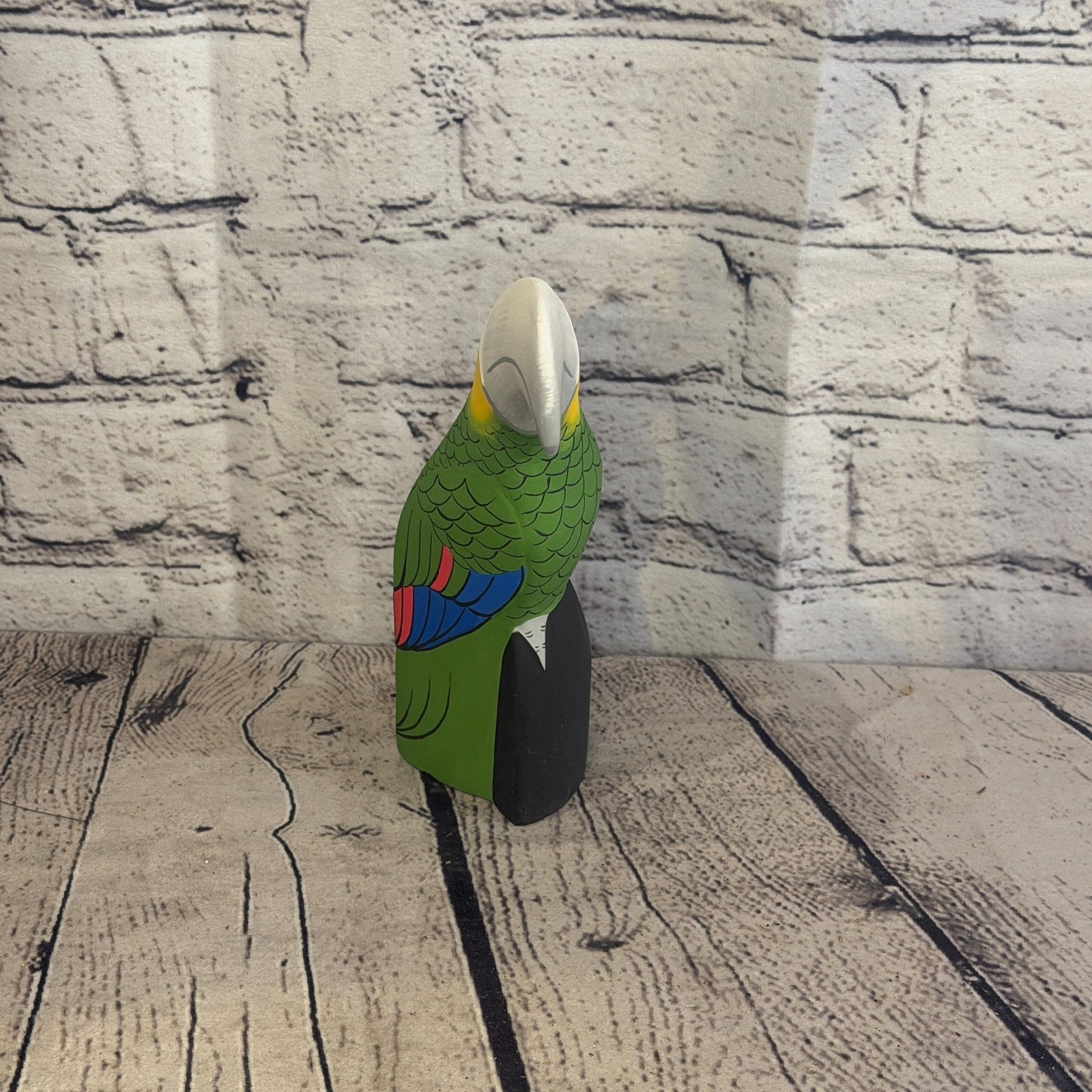 15cm Bright Green Toucan Bird Ornament Statue Fair Trade Hand Made Carved Wood1