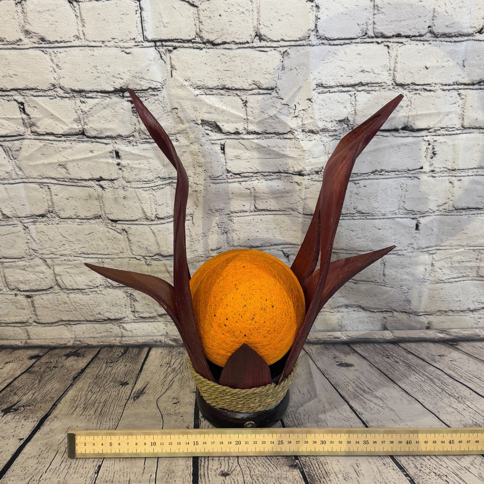 Orange Light Red Natural 45cm Tall Leaf Lamp Twist LED UK Mains Plug Design 46