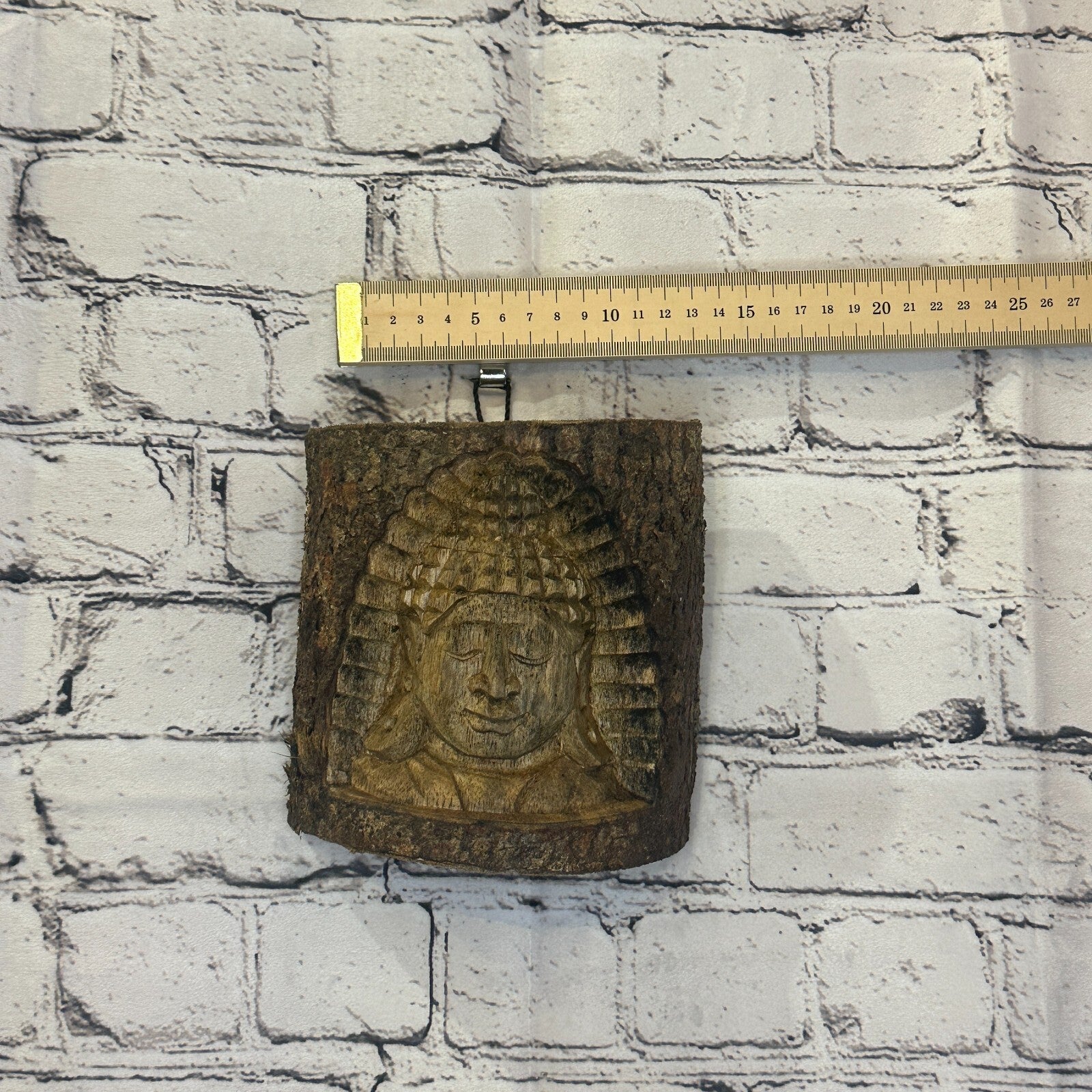 Buddha Head Of The Woods 20cm Hand Carved Wizard Tree Trunk Wood Fairtrade3