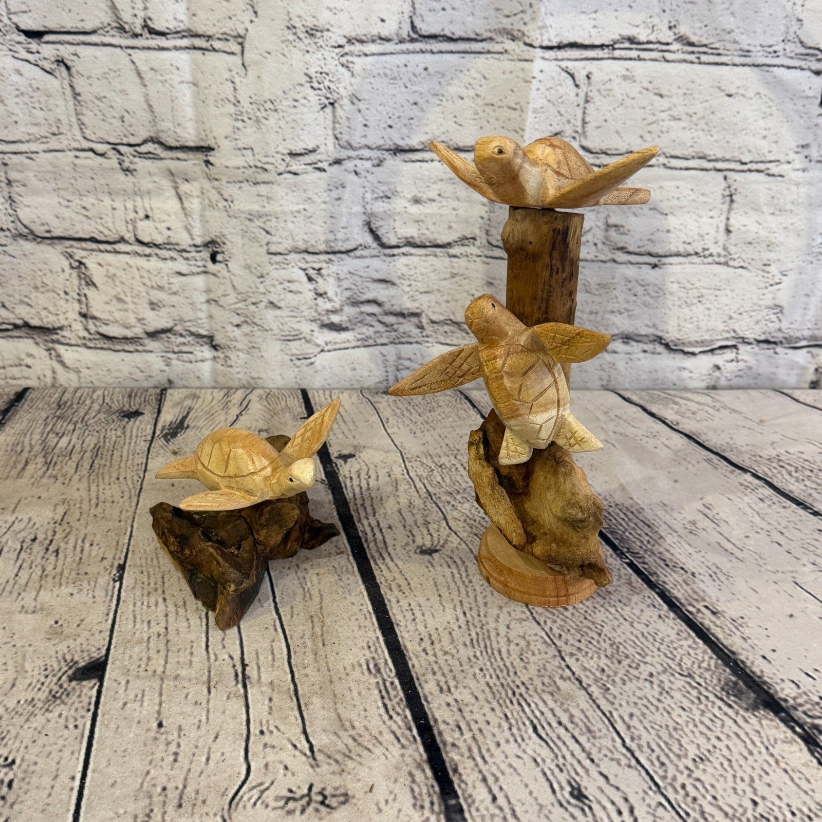 10cm Single Turtle Mushroom Parasite Ornament Natural Carving Fairtrade Wooden8