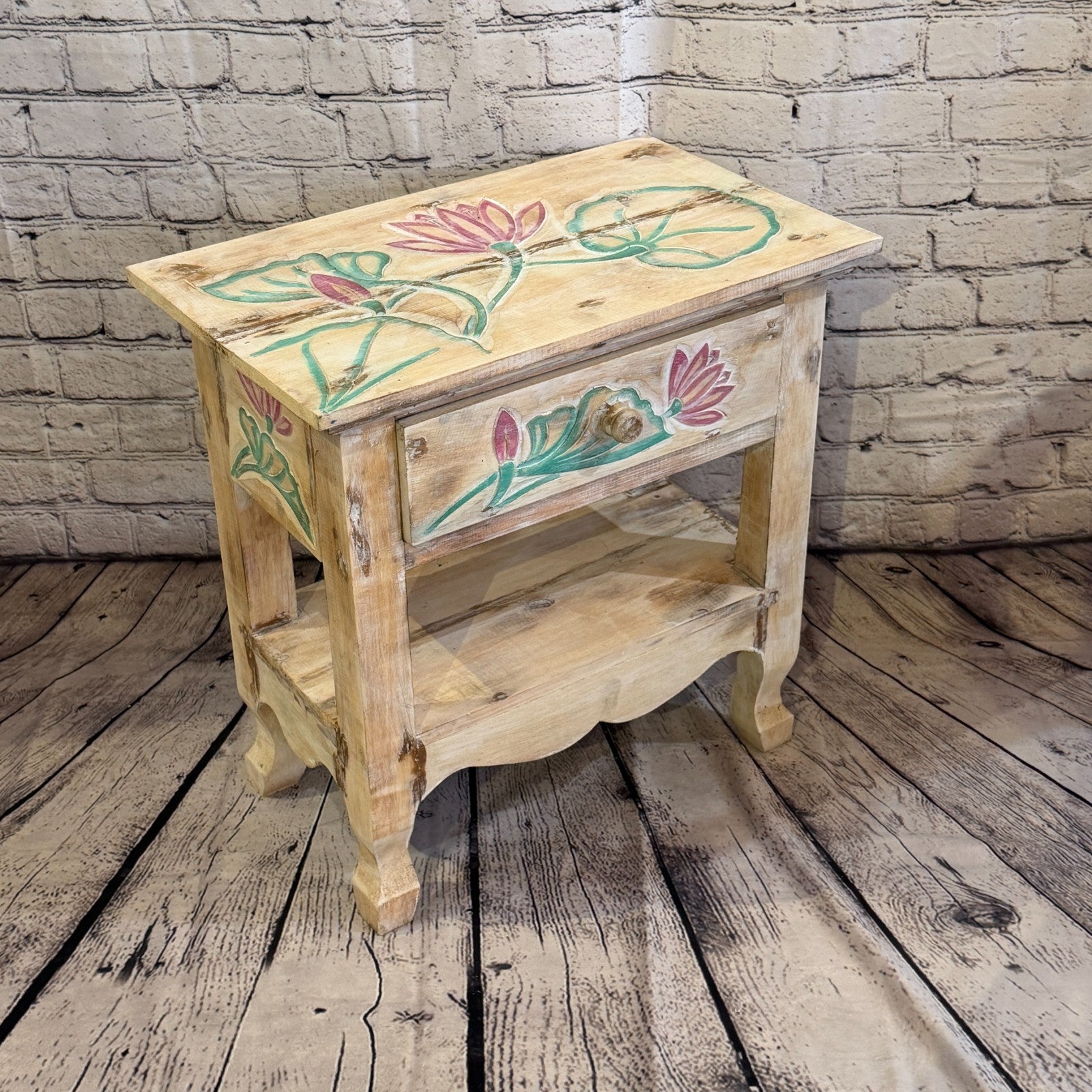 50cm x 50cm x 30cm Flower Table Wooden Side Cabinet Living Storage Furniture2