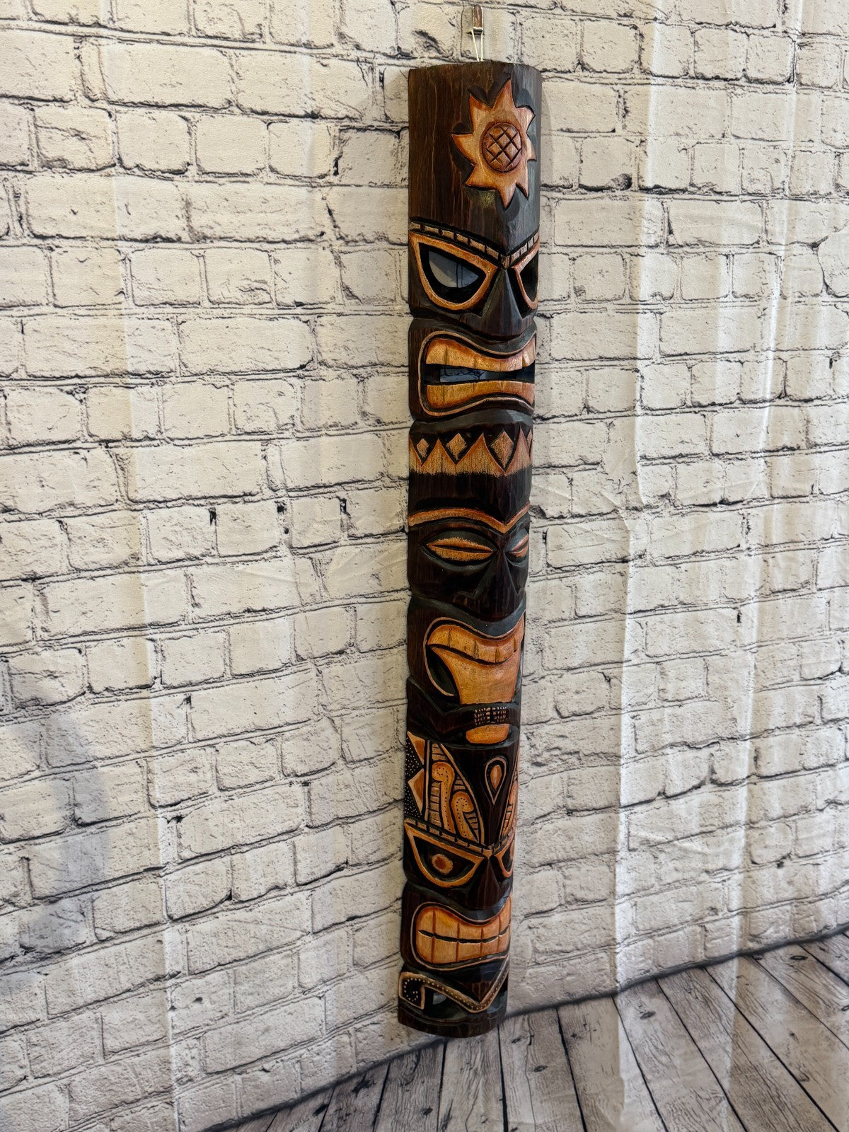 100cm Tiki Bar Mask Sign Decoration Wall Hanging Mask Wood Carving Design 30