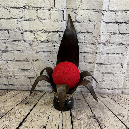 Red Brown Leaf Natural 50cm Tall Leaf Lamp Twist LED UK Mains Plug Design 100