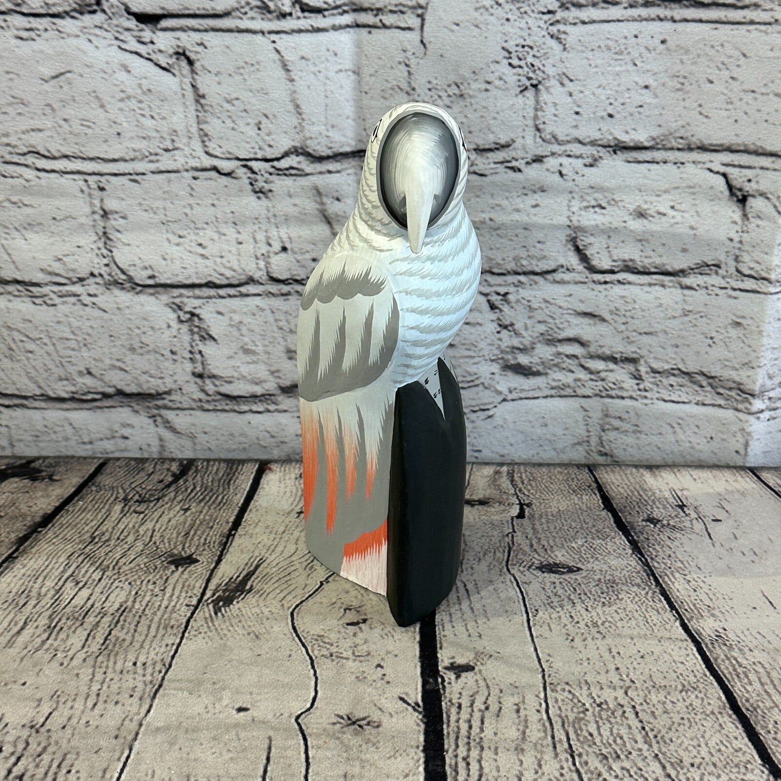 20cm Grey Parrot Bird Ornament Statue Fair Trade Hand Made Carved Wood2