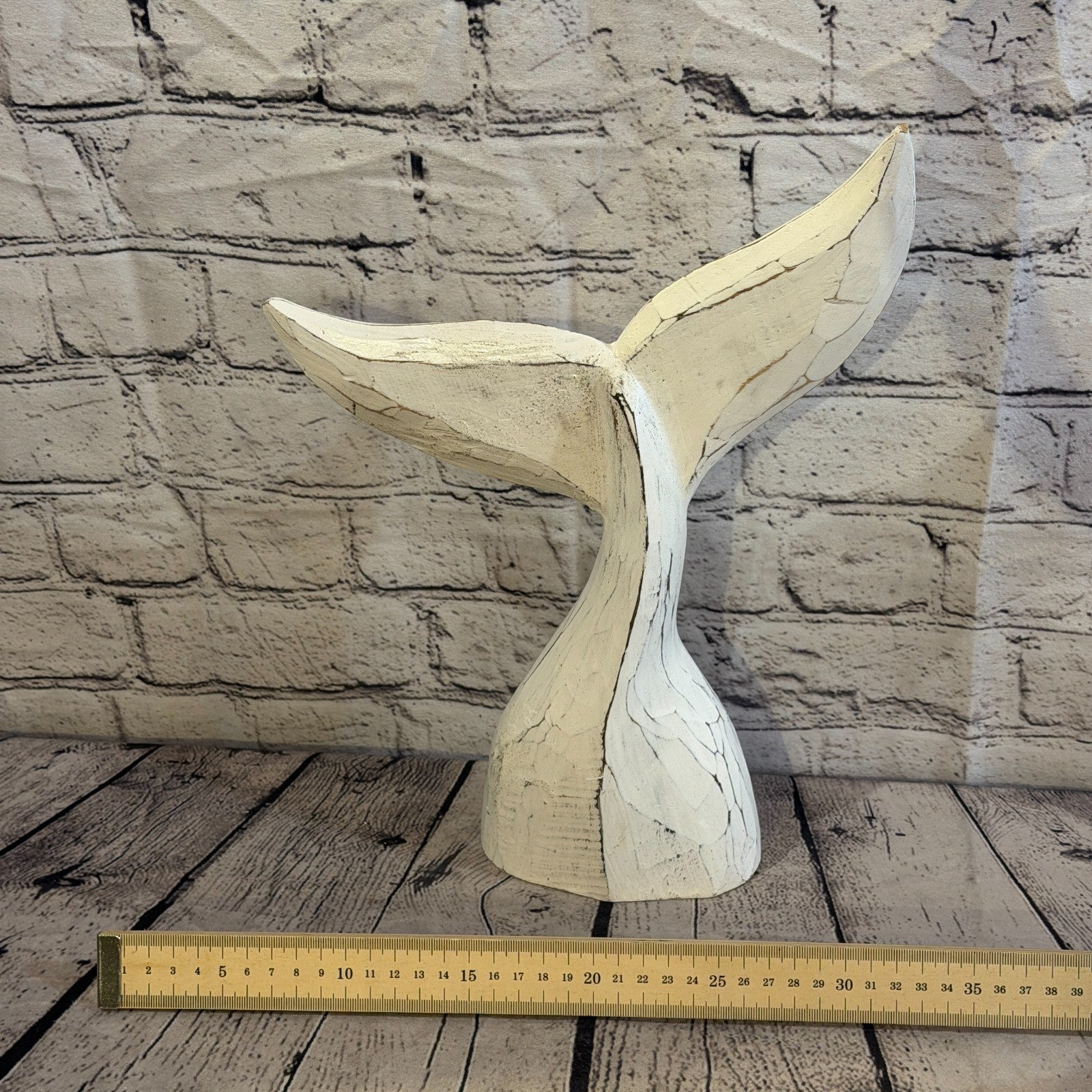 35cm x 35cm Whale Tail White Fish Wood Coastal Ocean Bathroom Decoration6
