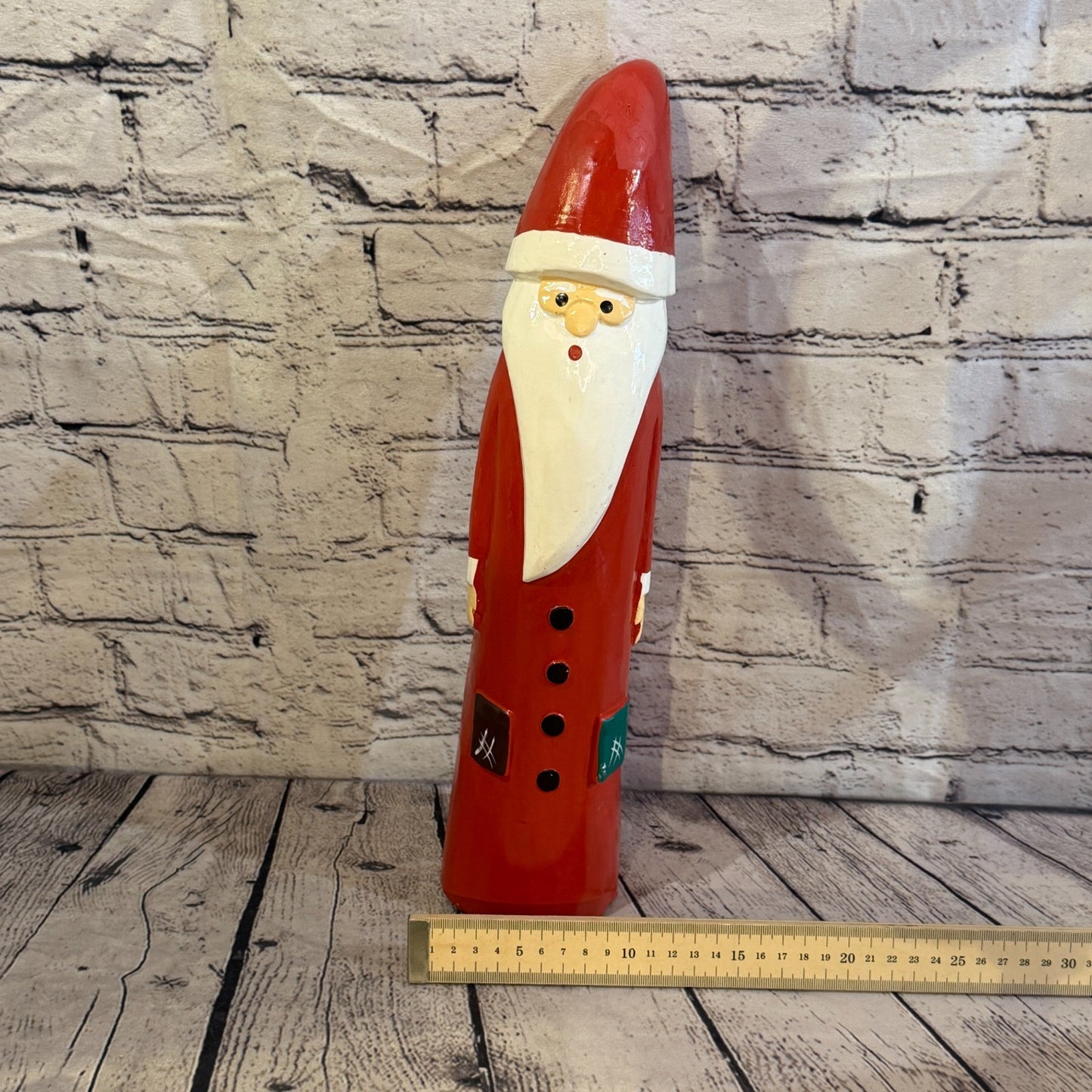 40cm x 10cm Santa Claus Father Christmas Handcrafted Wood Xmas Ornament6
