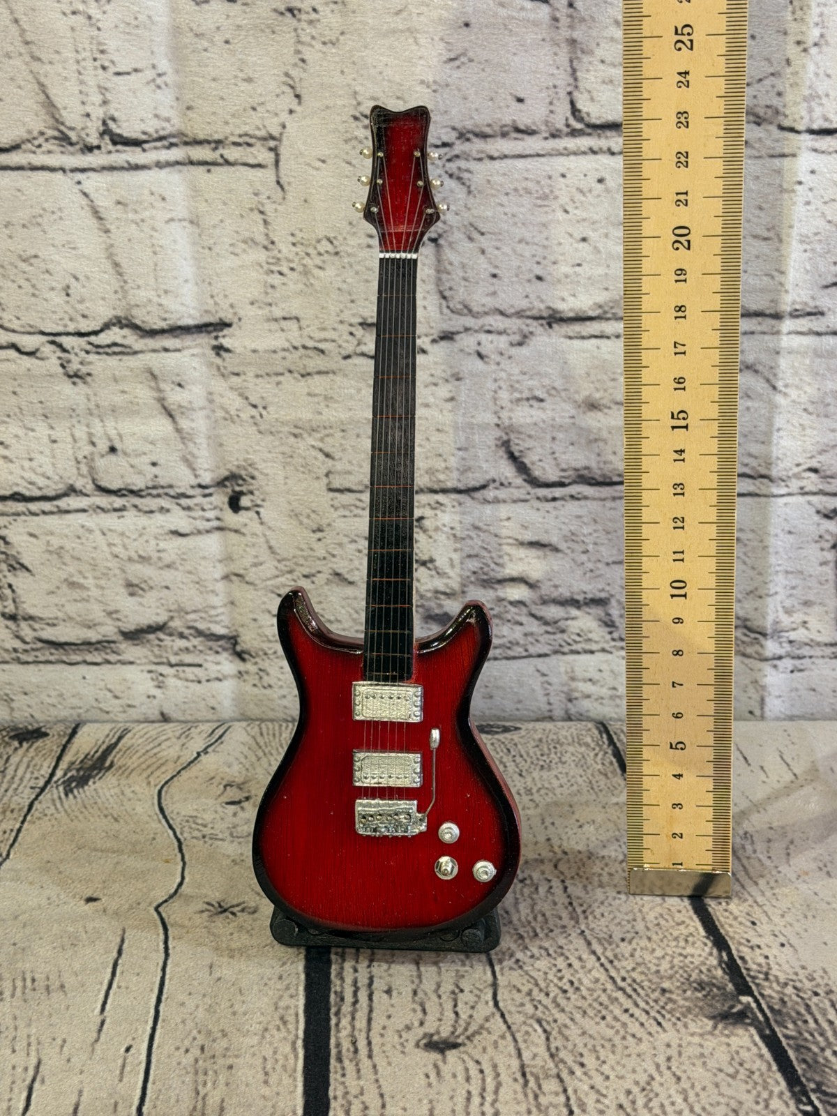 Miniature 25cm Guitar on Stand Band Gift Display Design 25
