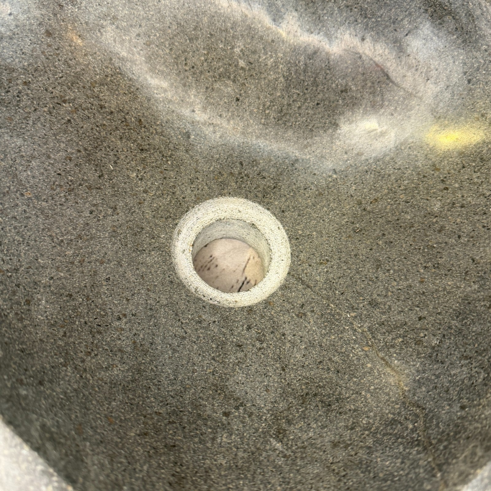 32cm x 31cm Wash Basin Bathroom Counter Top Washing River Stone Bowl Sink No 69