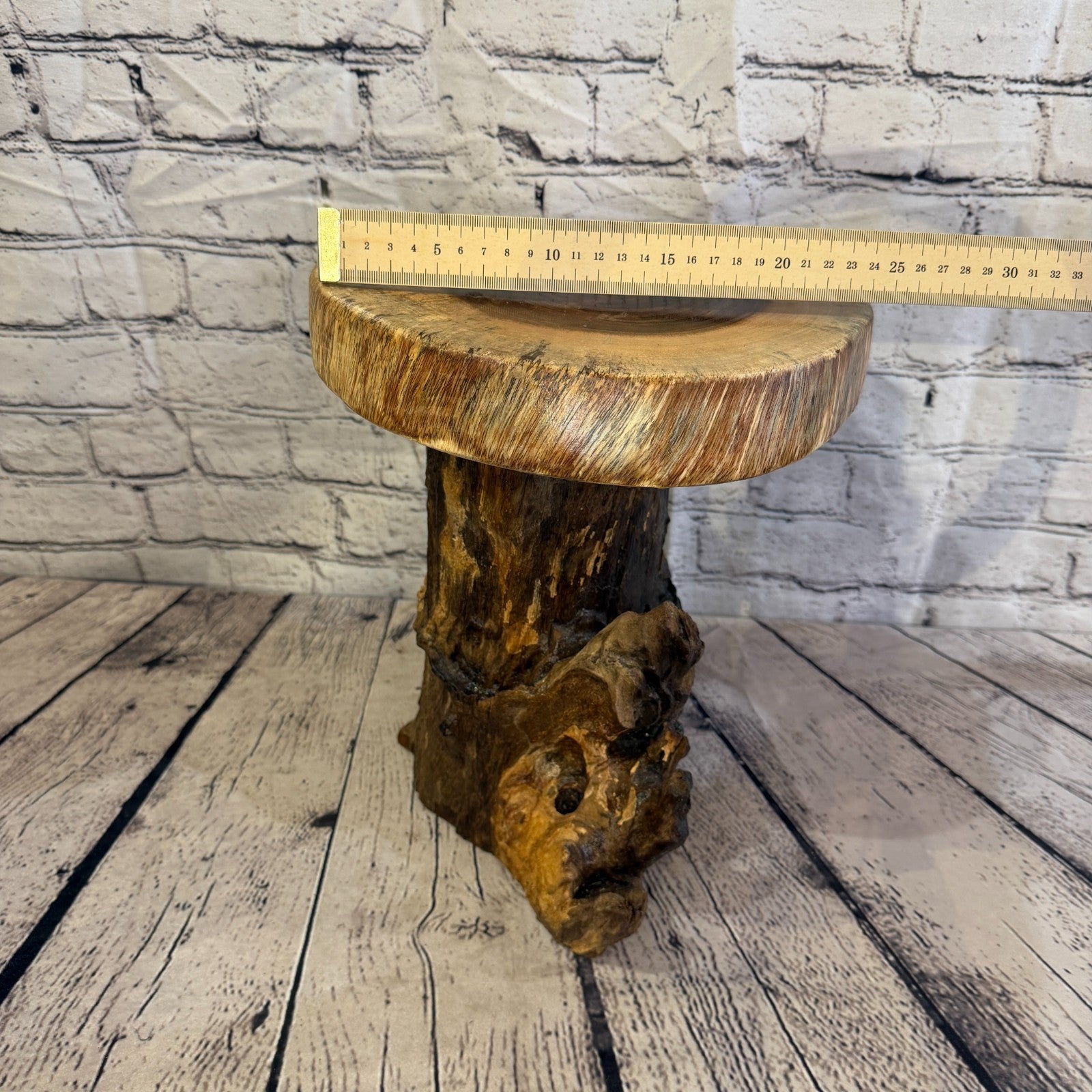 30cm x 25cm Wooden Coffee Root Sculpture Garden Teak Root Ornament Carved No 126
