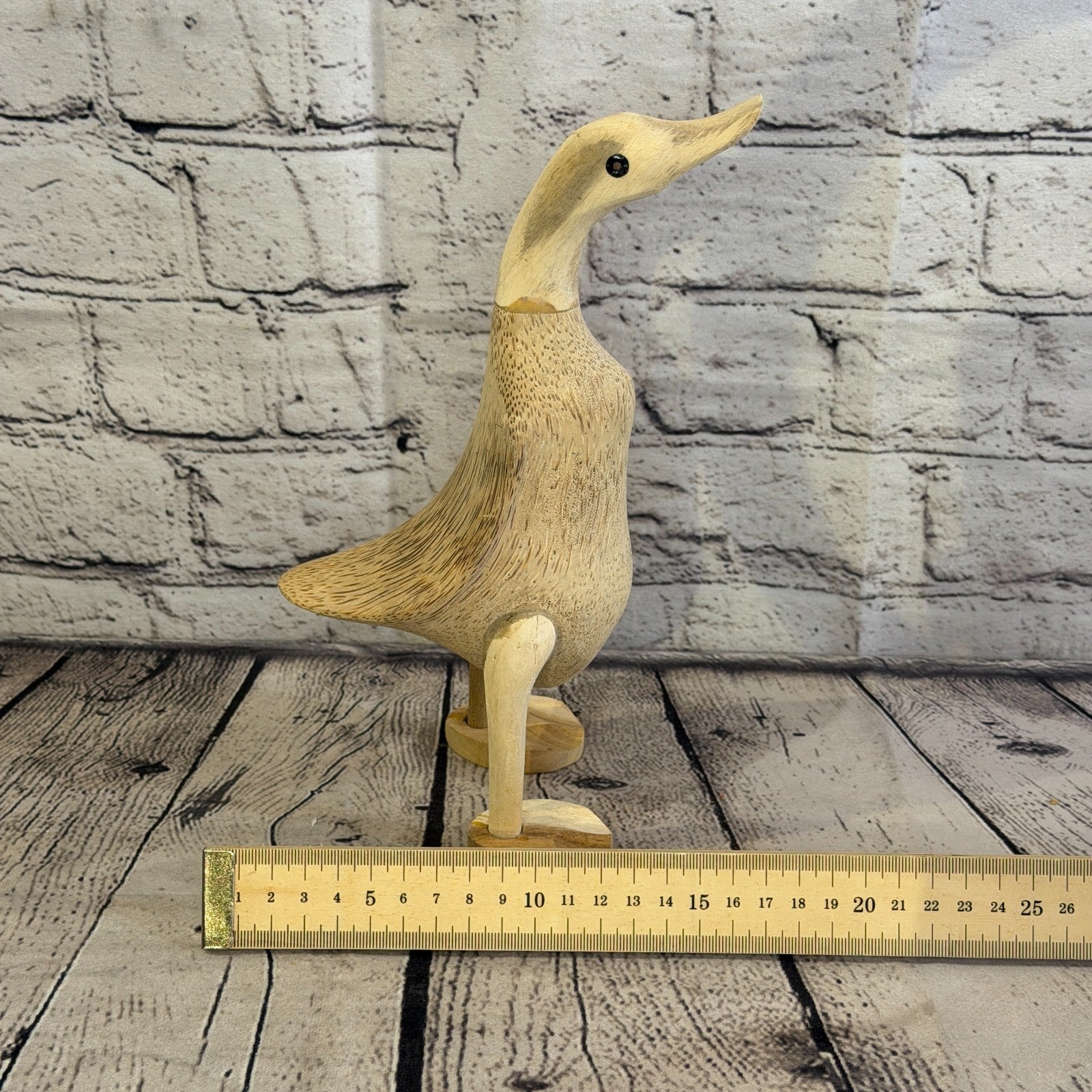 Looking Forward 25cm Tall Wooden Smooth Duckling Baby Duck Bamboo Root Fairtrade7
