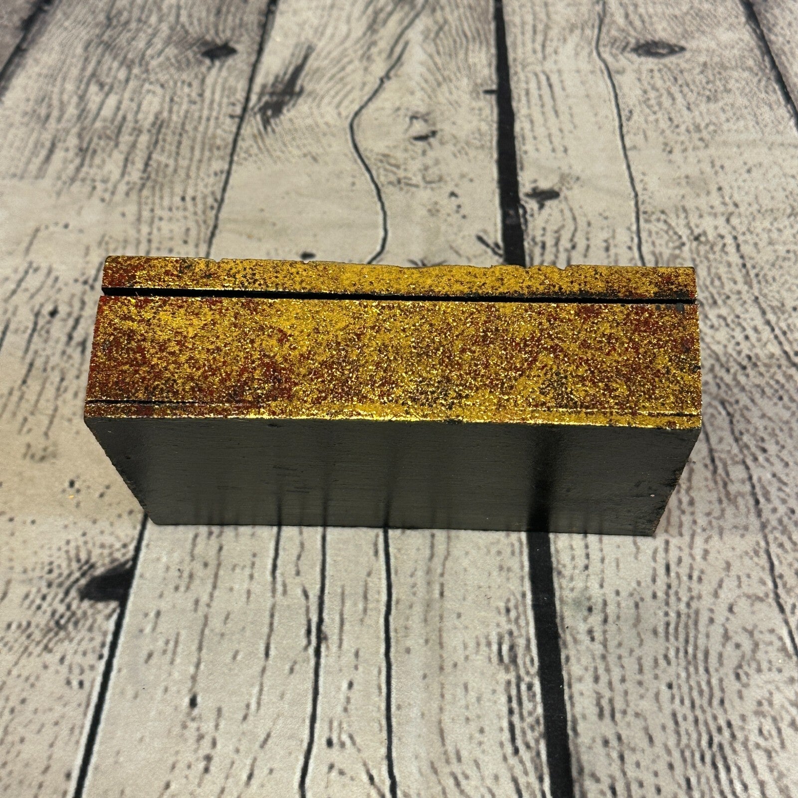 Bright Gold Thai Side Buddha Head 10cm x 15cm x 4cm Wooden Box Trinket Handmade1