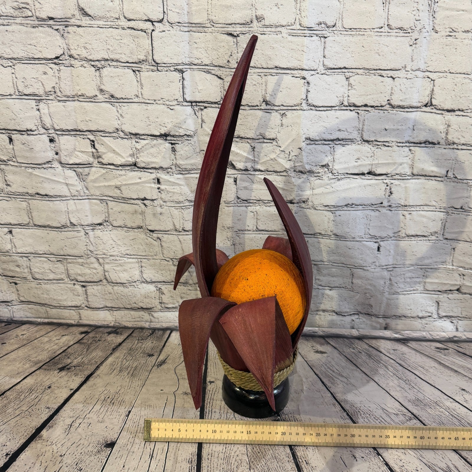 Orange Light Red Natural 55cm Tall Leaf Lamp Twist LED UK Mains Plug Design 17