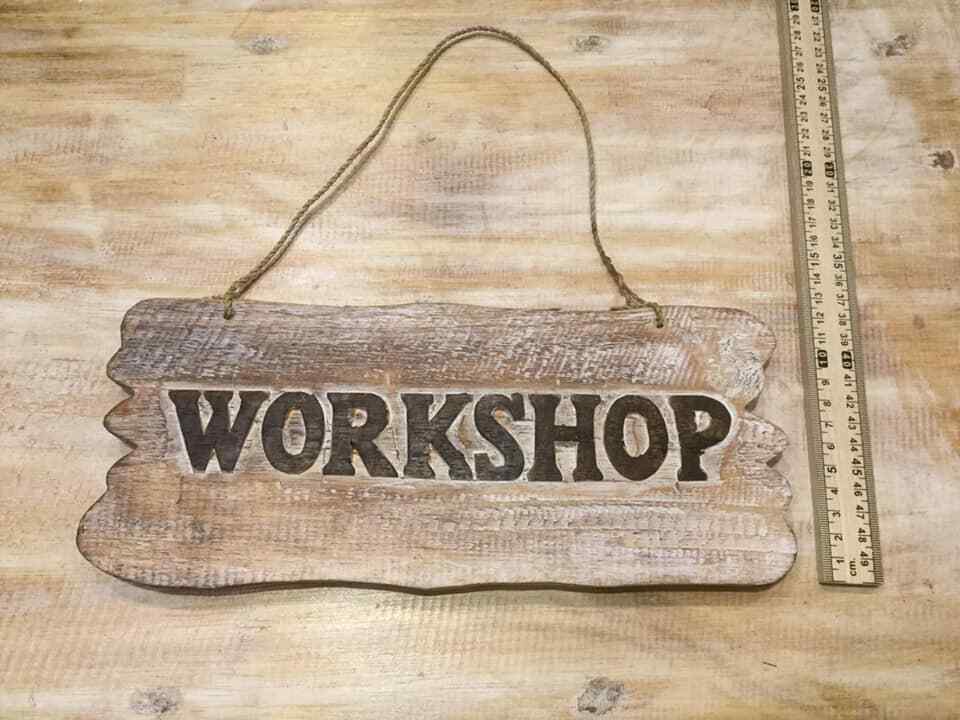 Workshop Word Sign Plaque Outdoor Garden Shed Den Bar Shop 30cm x12cm3