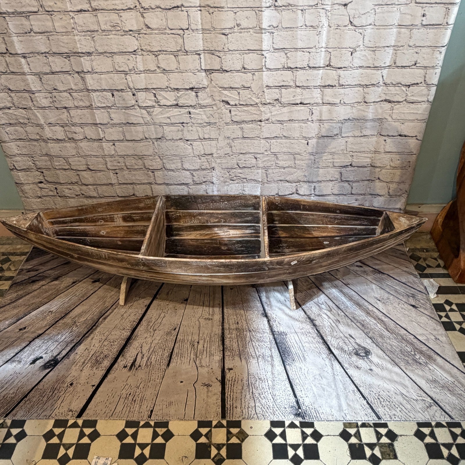 120cm x 30cm x 25cm Boat Shelf Wooden Cabinet Living Hall Storage Furniture1