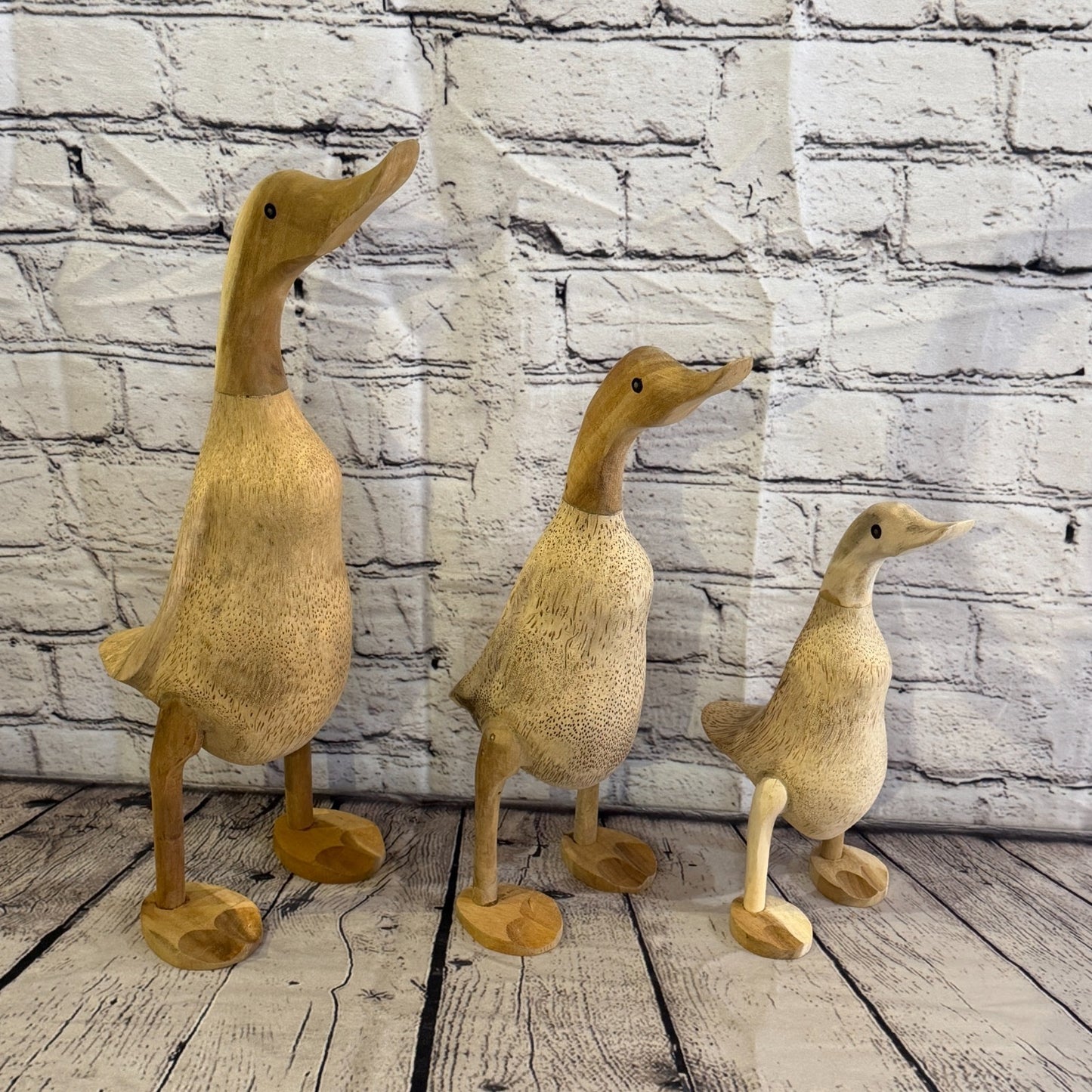 Looking Forward 30cm Tall Wooden Smooth Duckling Baby Duck Bamboo Root Fairtrade9