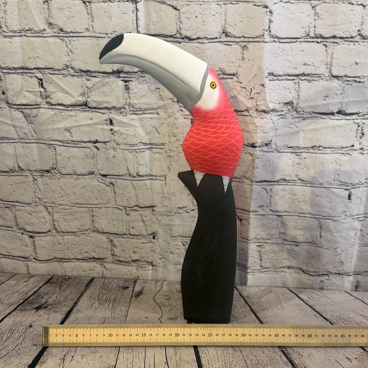 40cm Bright Red Toucan Bird Ornament Statue Fair Trade Hand Made Carved Wood6