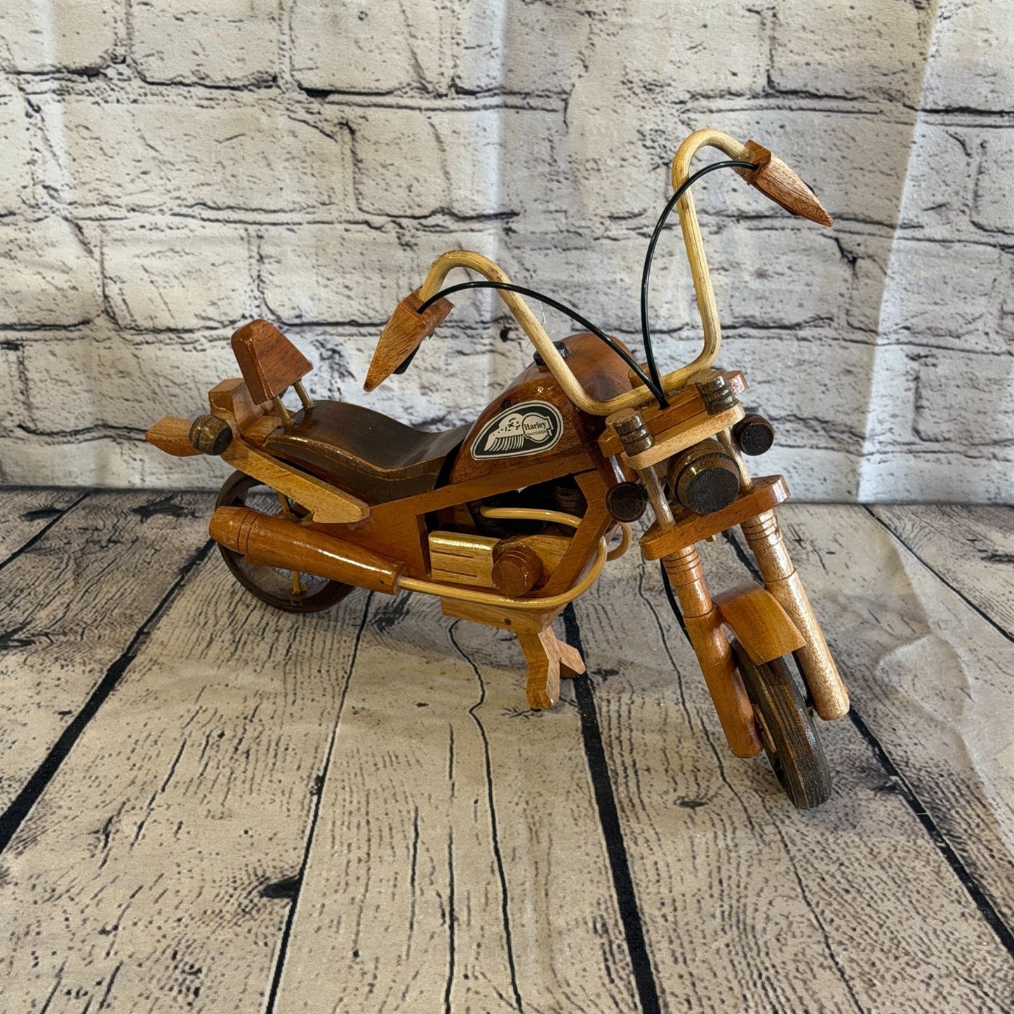 35cm Large Light Wood Motorbike Motorcycle Model Wooden Ornament Decorative Bike1