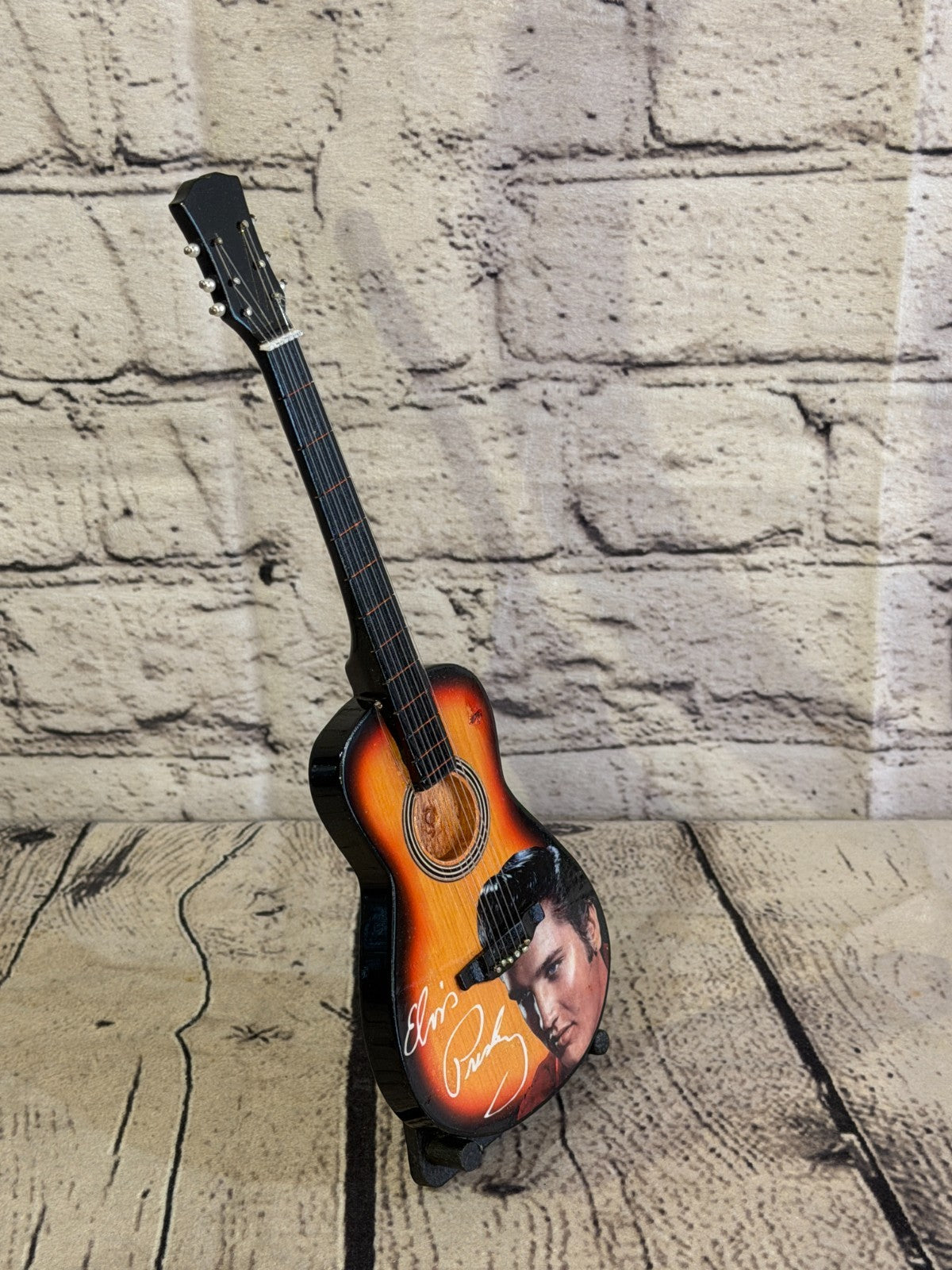 Miniature 25cm Guitar Elvis Presley Acoustic Guitar on Stand Band Gift Display2