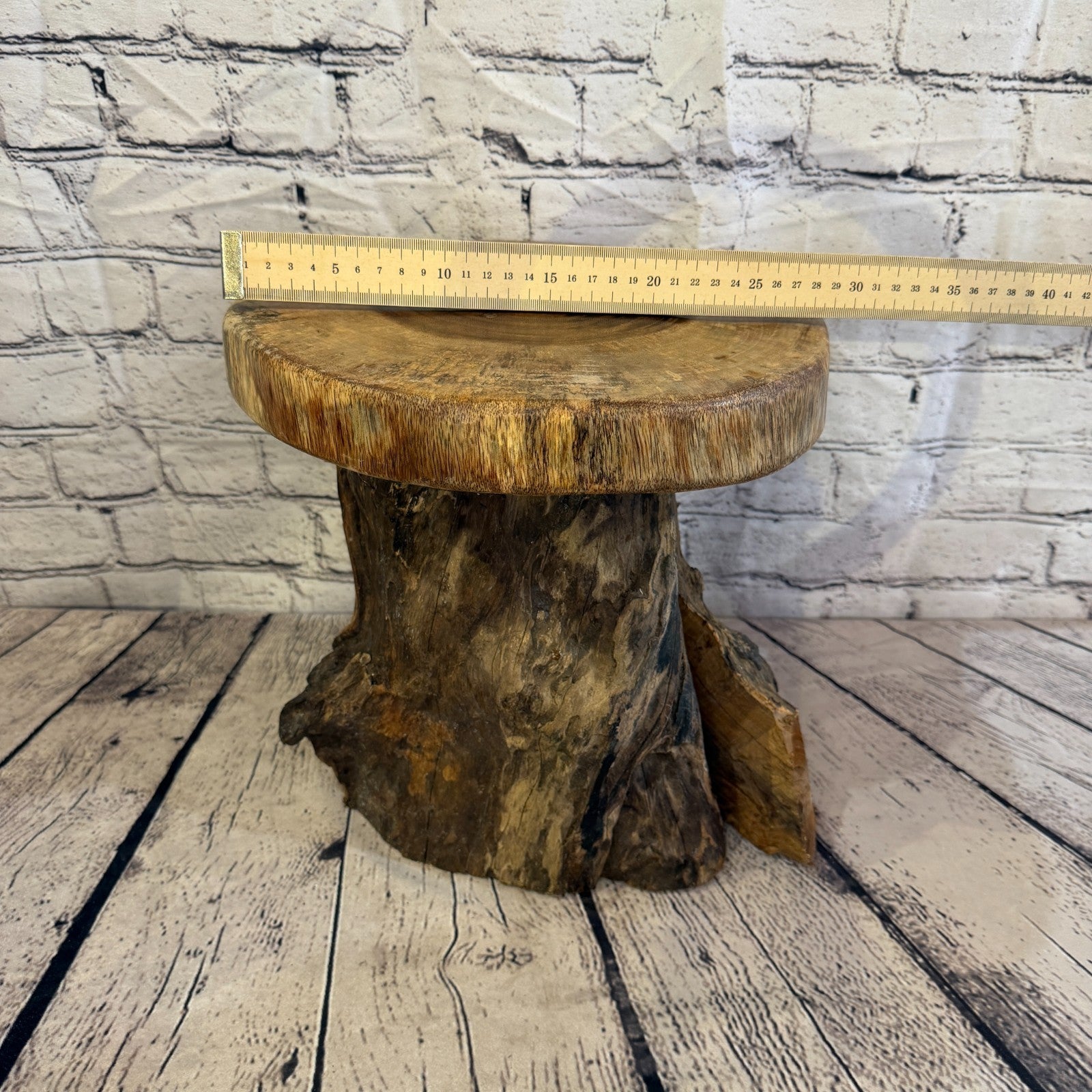 30cm x 25cm Wooden Coffee Root Sculpture Garden Teak Root Ornament Carved No 145